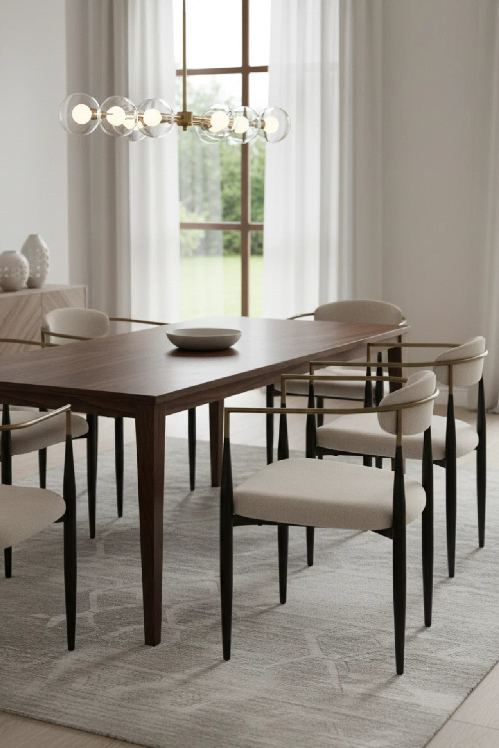 Luxury Gold-Armed Modern Dining Armchair European Style for Villa