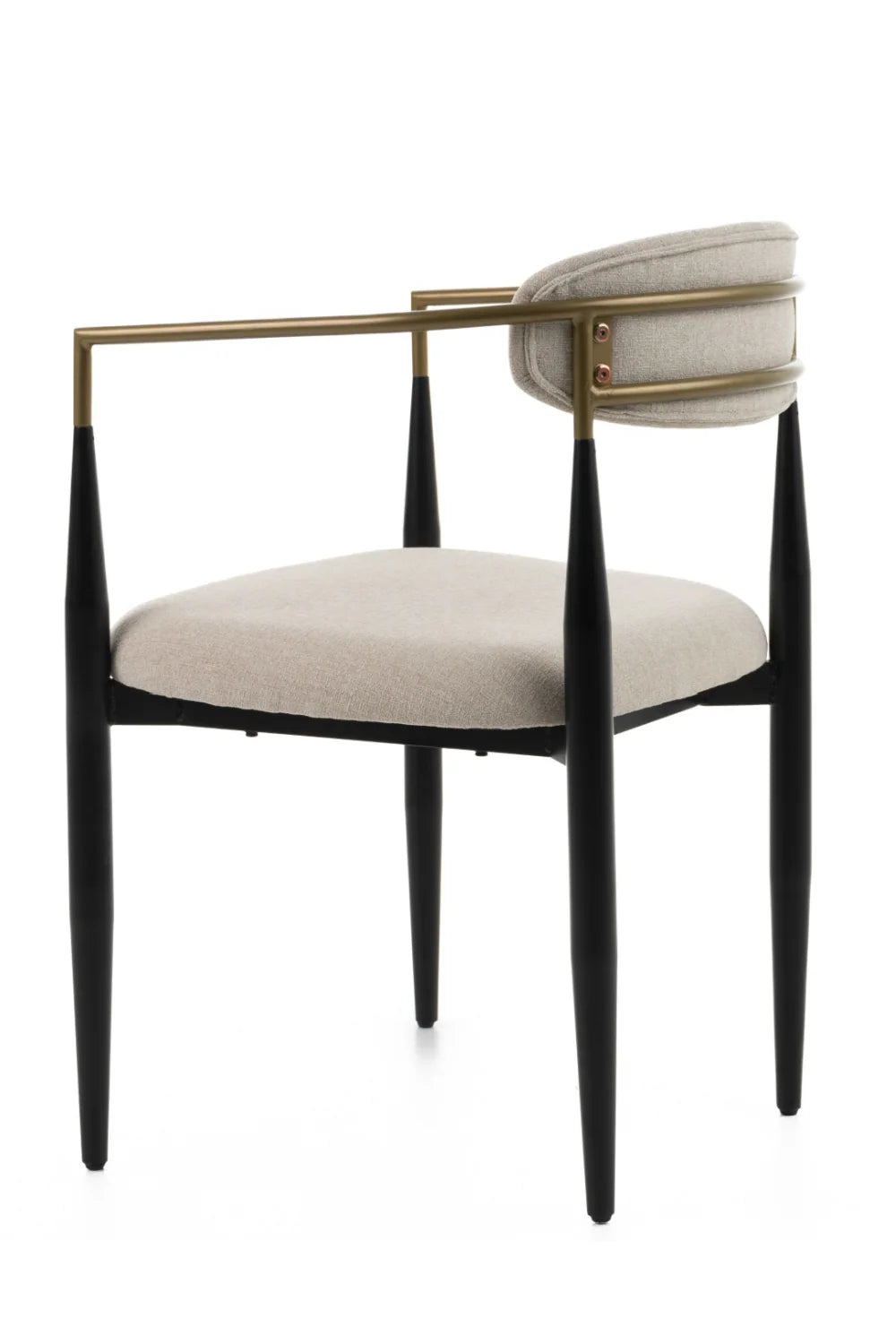 Luxury Gold-Armed Modern Dining Armchair European Style for Villa
