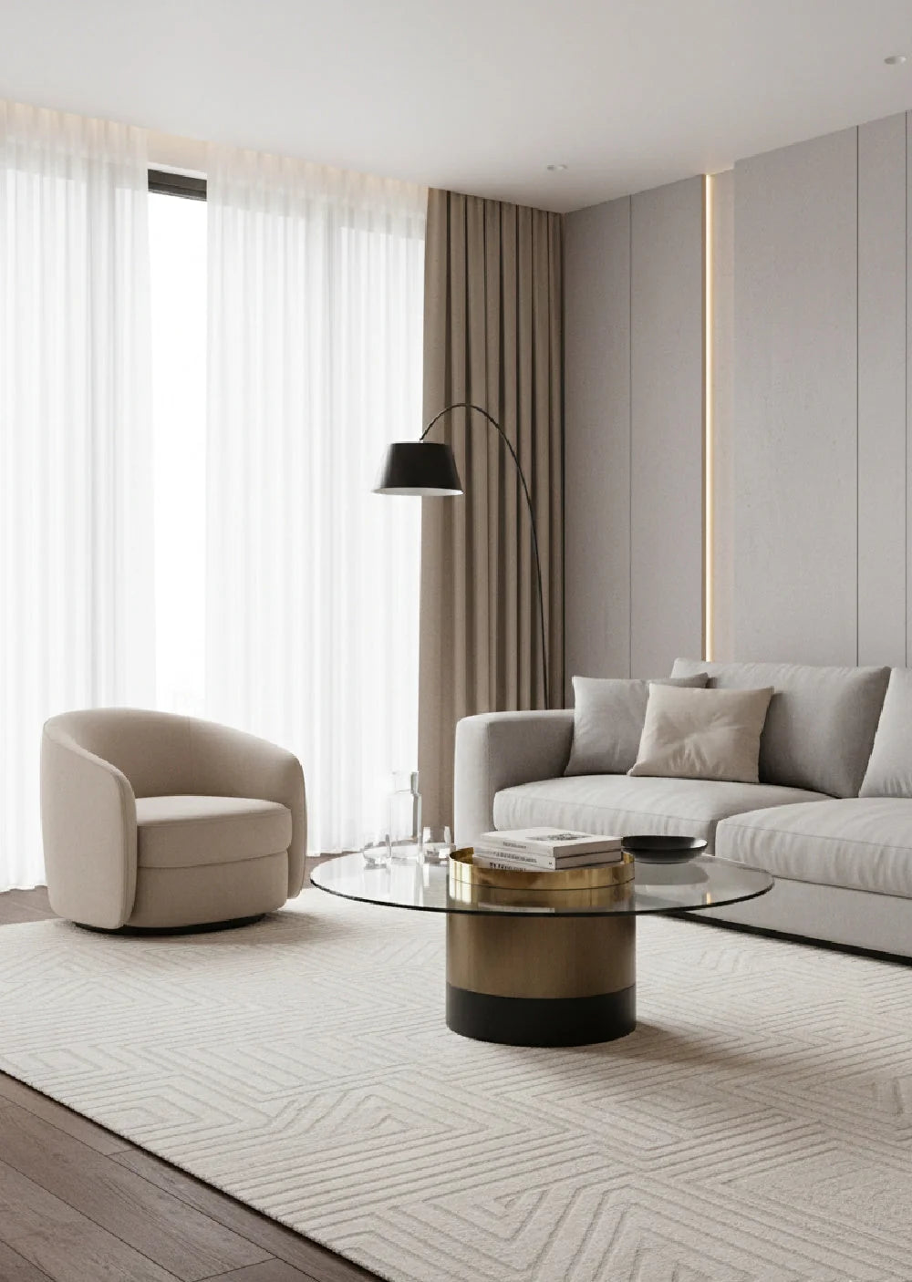 Luxury Gold Base Coffee Table Modern Italian Style for Villa