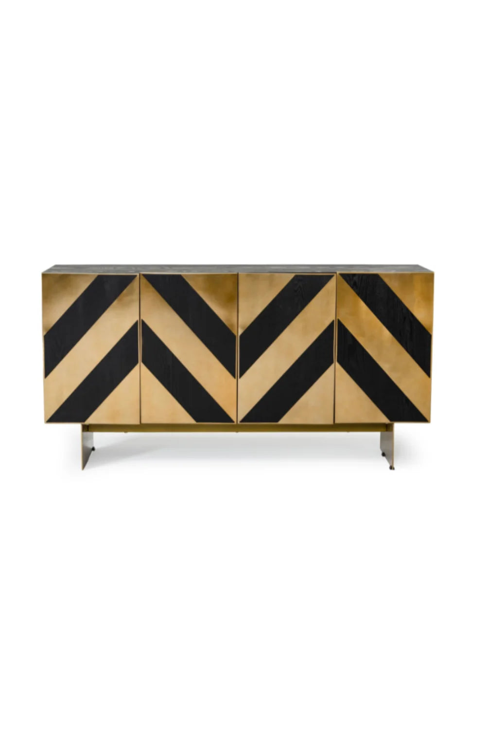 Luxury Gold Chevron Modern Buffet Sideboard European Style for Villa