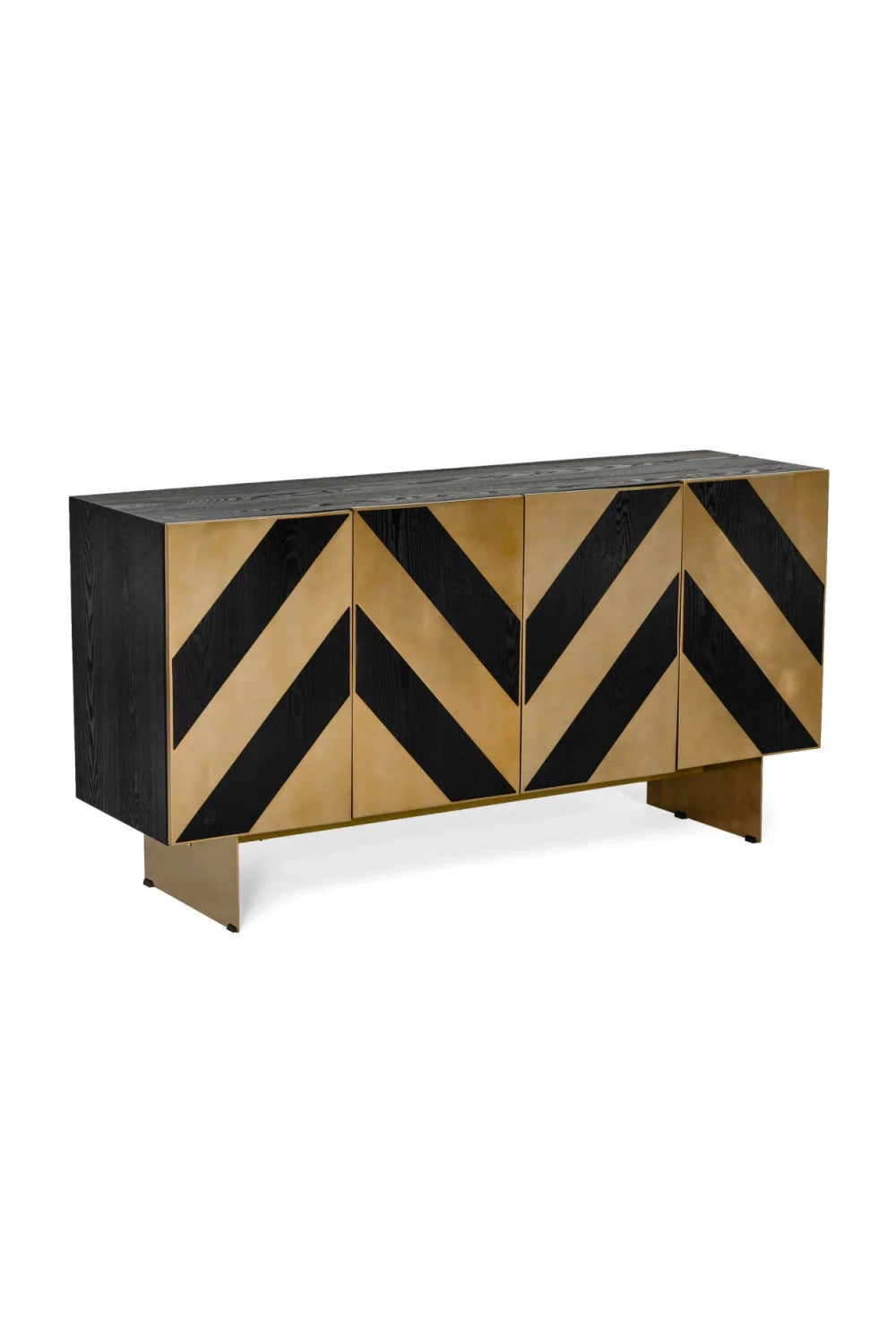 Luxury Gold Chevron Modern Buffet Sideboard European Style for Villa
