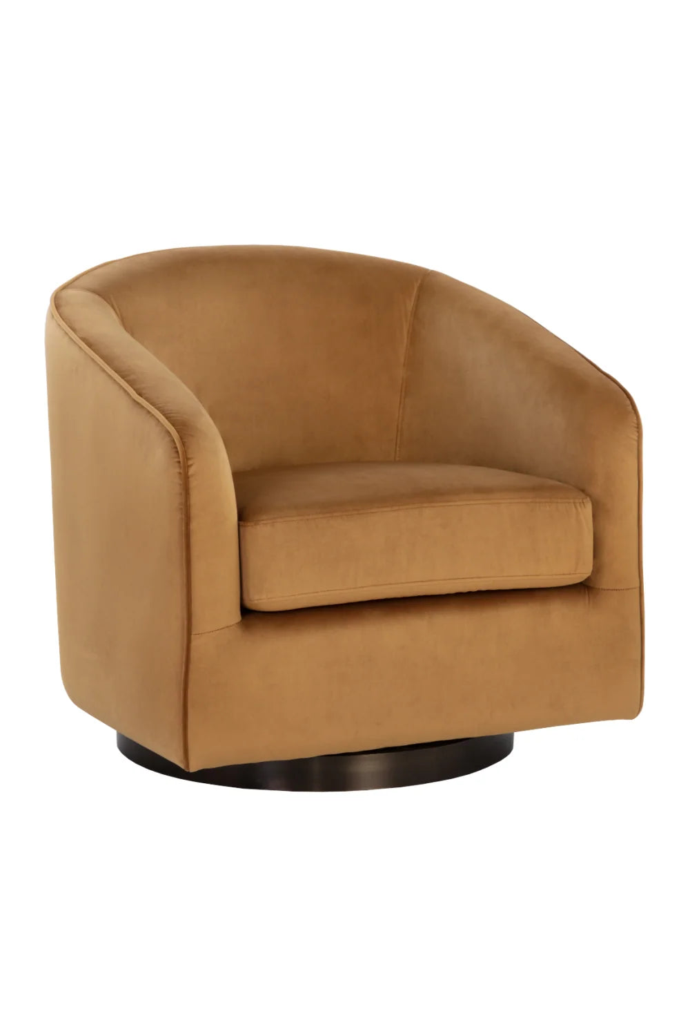 Luxury Gold Fabric Swivel Lounge Chair Modern European Style for Villa