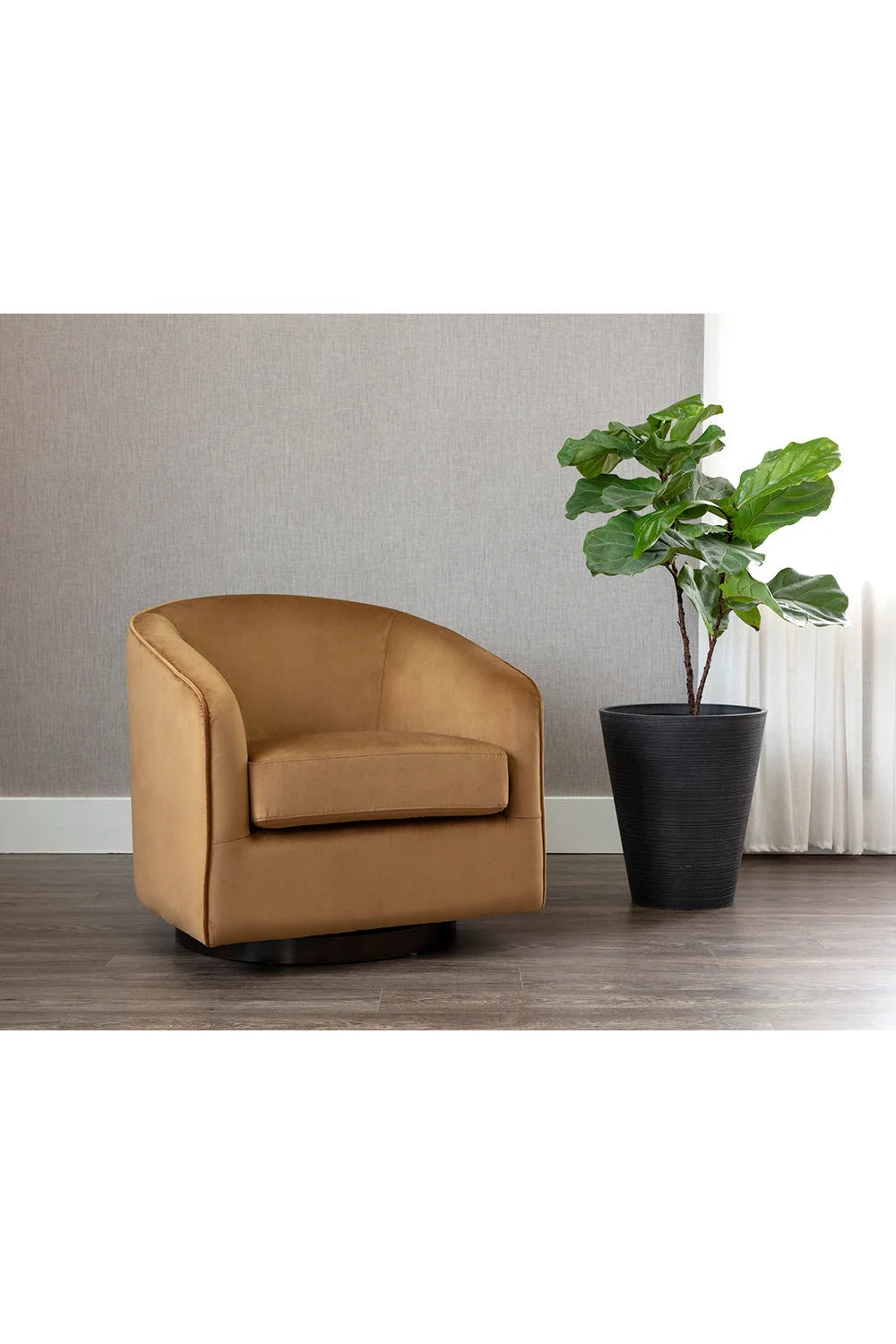 Luxury Gold Fabric Swivel Lounge Chair Modern European Style for Villa
