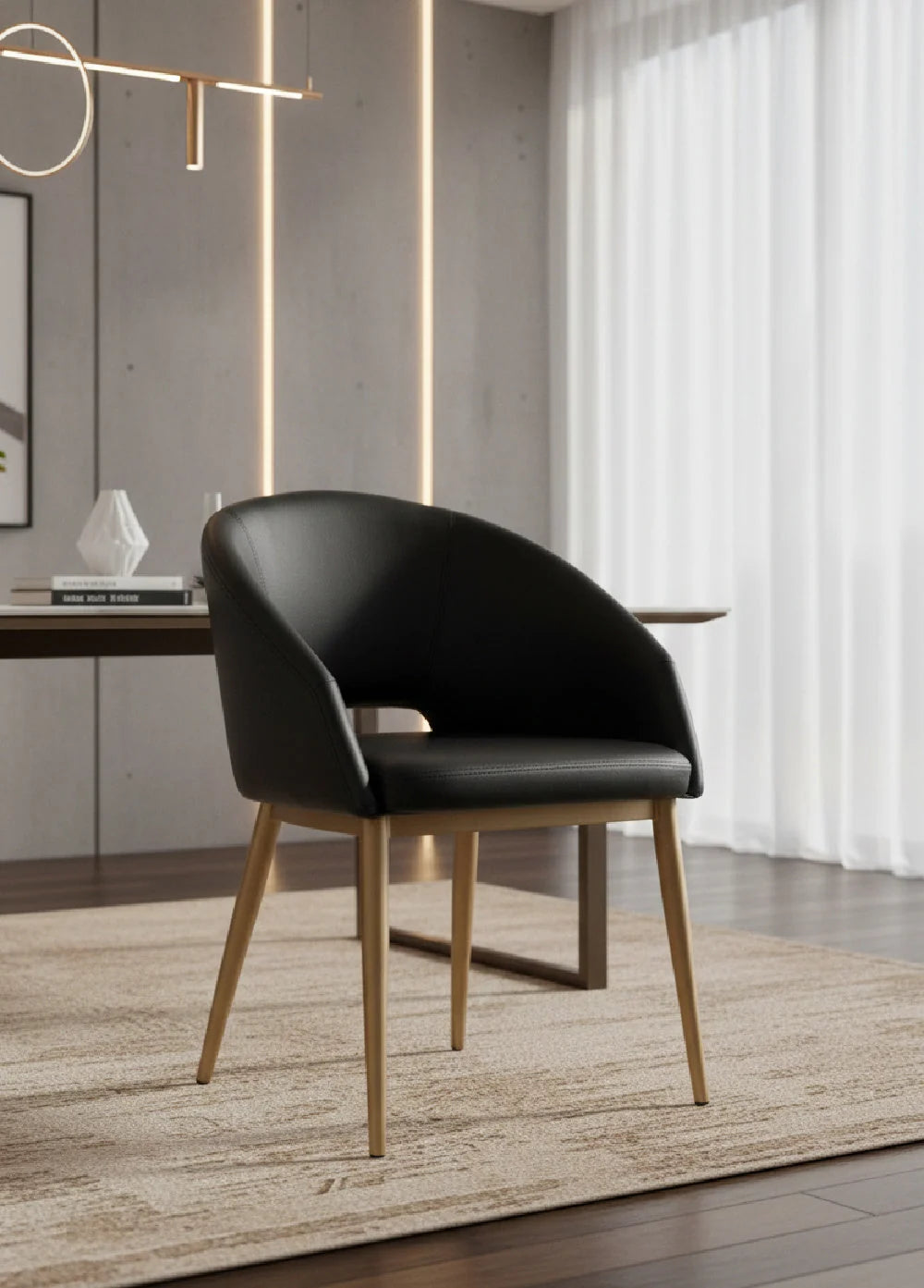Luxury Gold Frame Barrel Dining Chair European Style for Villa
