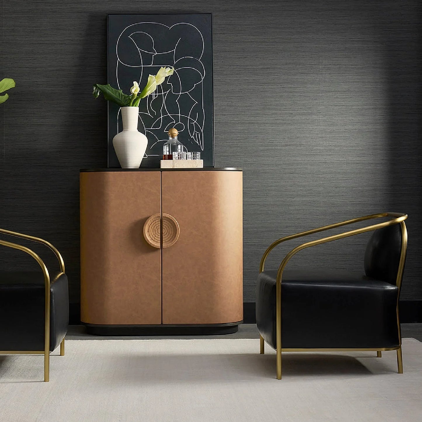 Luxury Gold Frame Lounge Chair Modern Italian Style for Villa