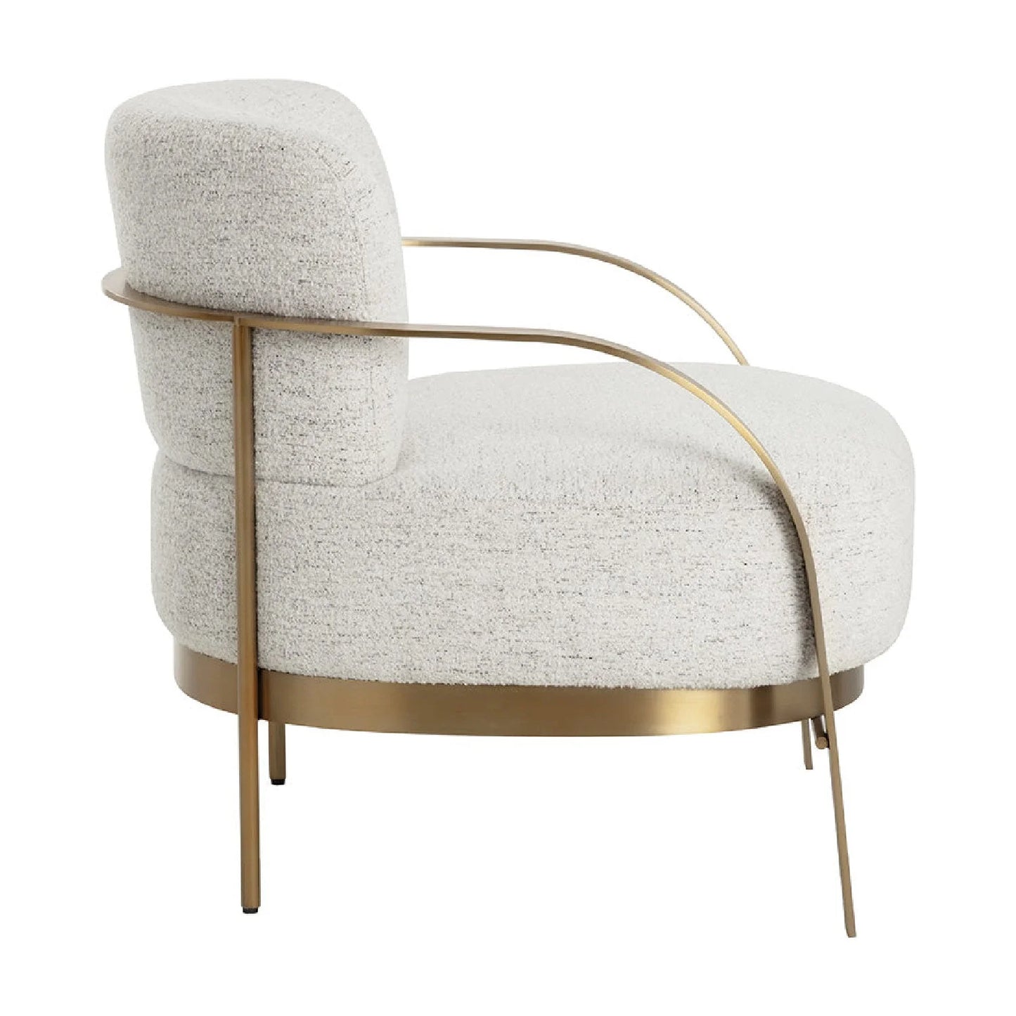 Luxury Gold Framed Fabric Lounge Chair European Style for Villa