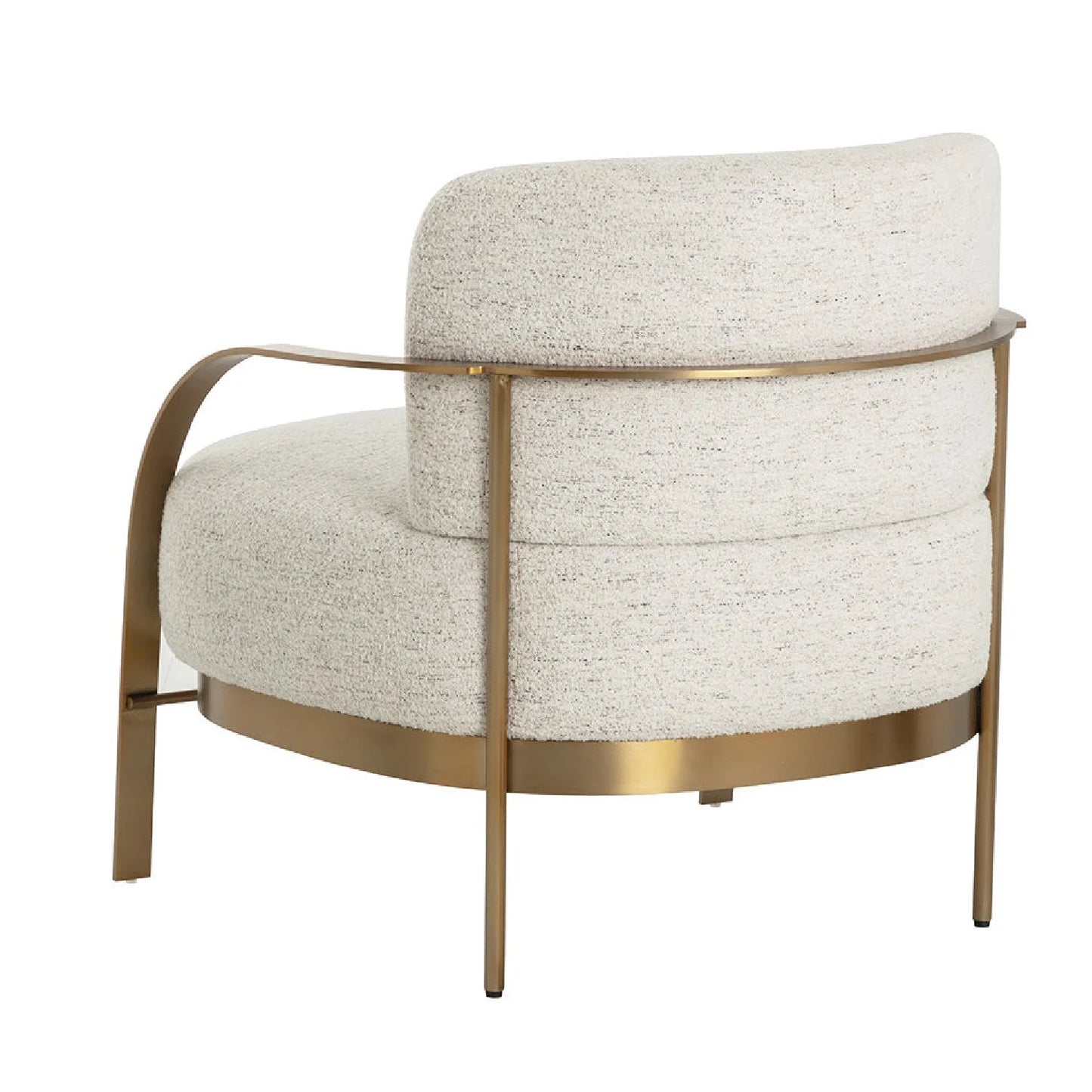 Luxury Gold Framed Fabric Lounge Chair European Style for Villa