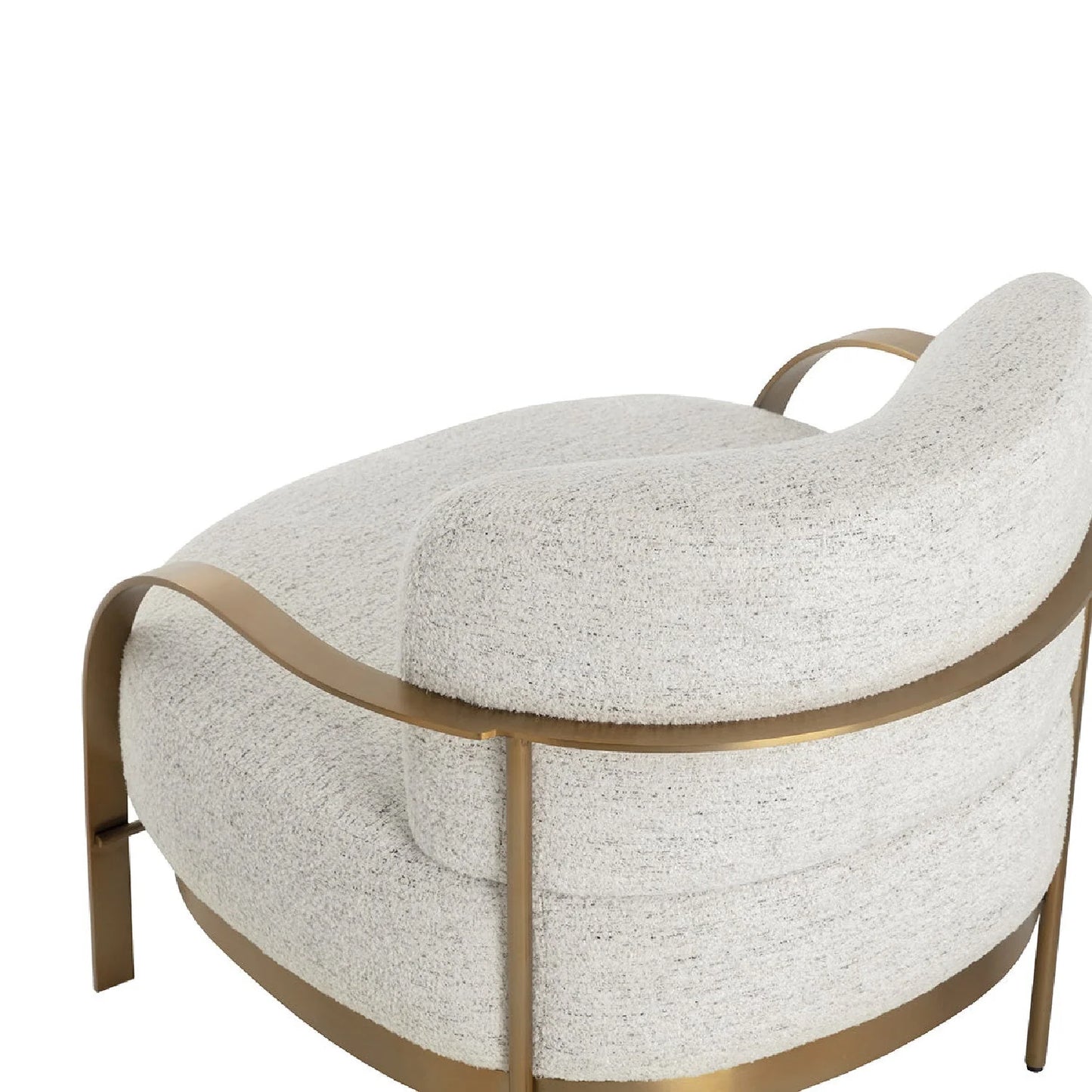 Luxury Gold Framed Fabric Lounge Chair European Style for Villa