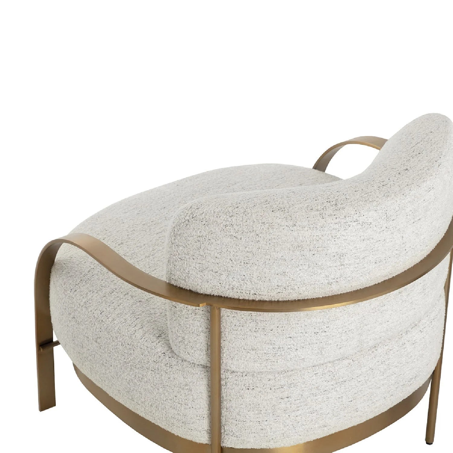 Luxury Gold Framed Fabric Lounge Chair European Style for Villa