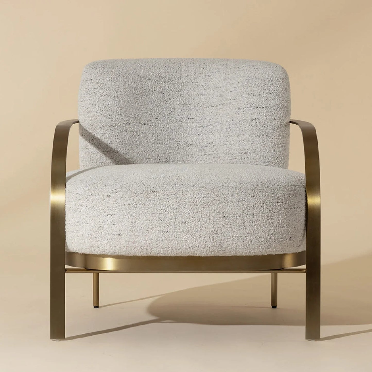 Luxury Gold Framed Fabric Lounge Chair European Style for Villa