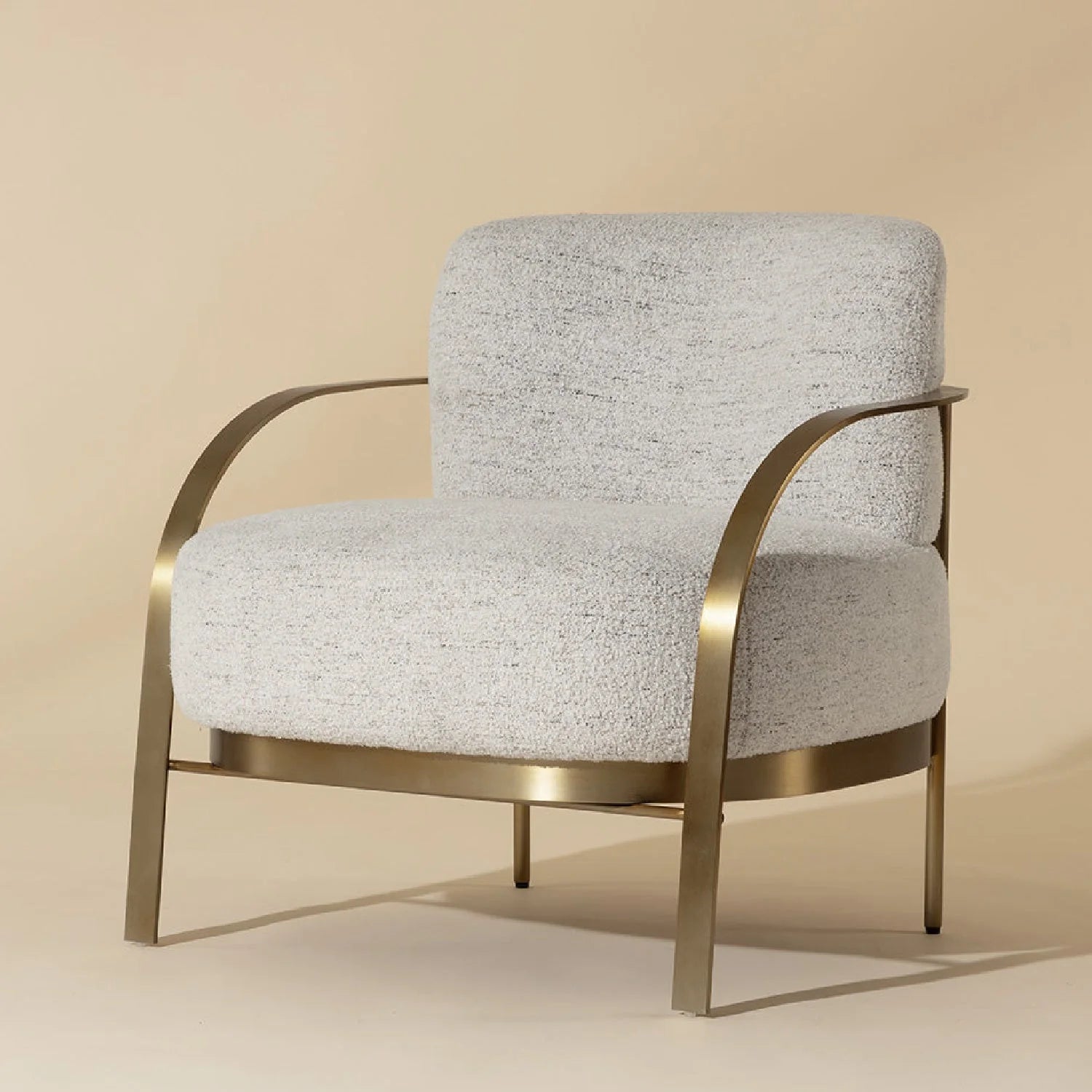 Luxury Gold Framed Fabric Lounge Chair European Style for Villa