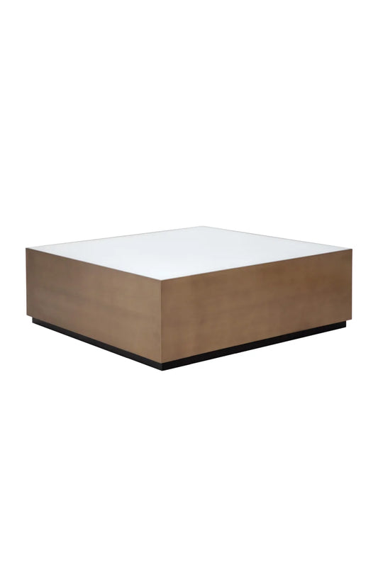 Luxury Gold Framed Glass Coffee Table Modern Italian Style for Villa