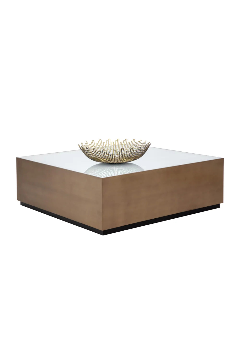 Luxury Gold Framed Glass Coffee Table Modern Italian Style for Villa