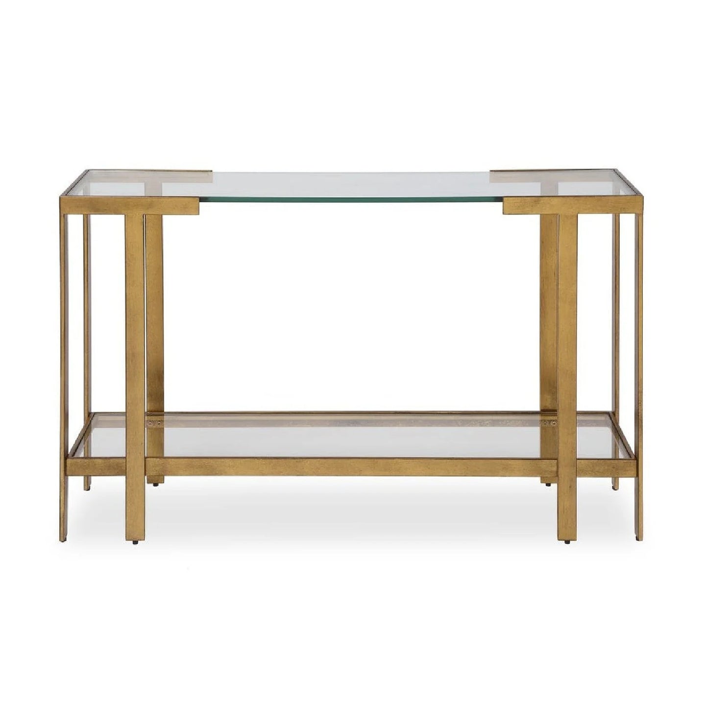 Luxury Gold Framed Glass Console Table Modern Italian Style for Villa