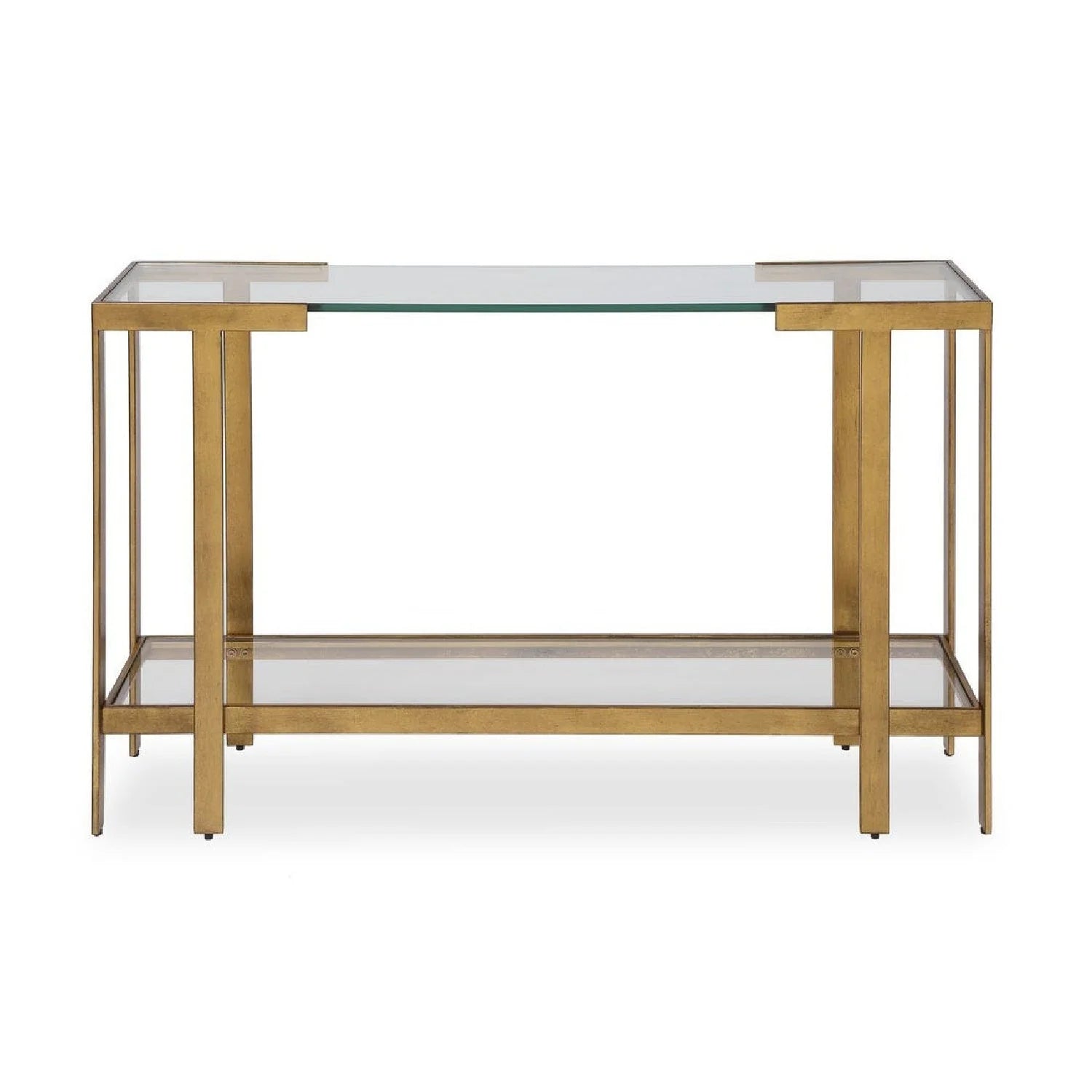 Luxury Gold Framed Glass Console Table Modern Italian Style for Villa