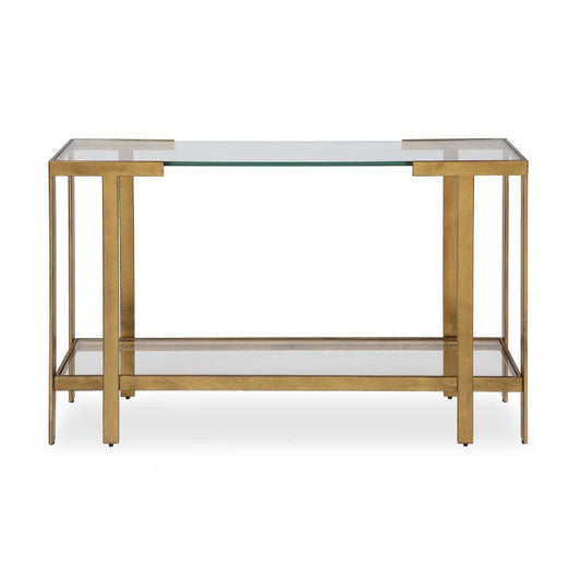 Luxury Gold Framed Glass Console Table Modern Italian Style for Villa