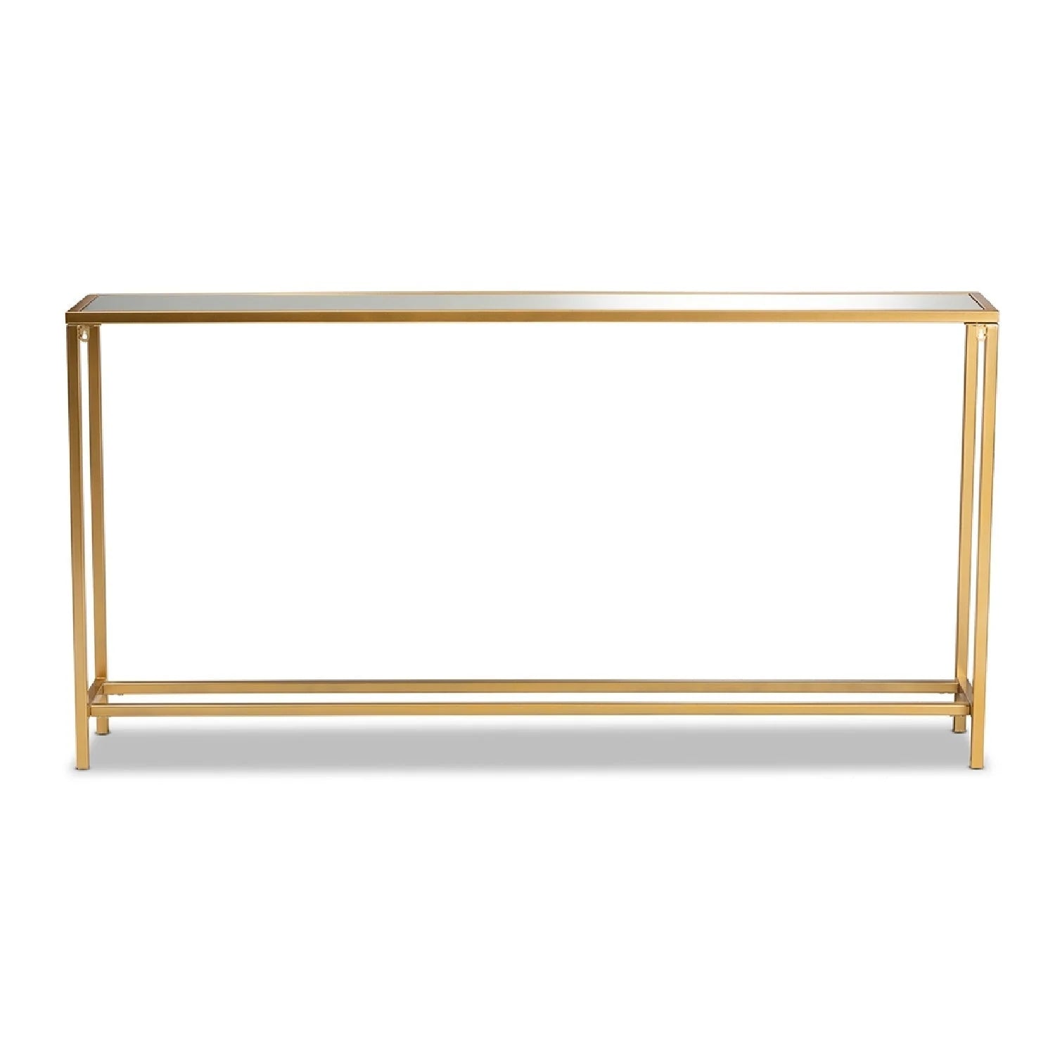 Luxury Gold Framed Glass Console Table Modern Italian Style for Villa