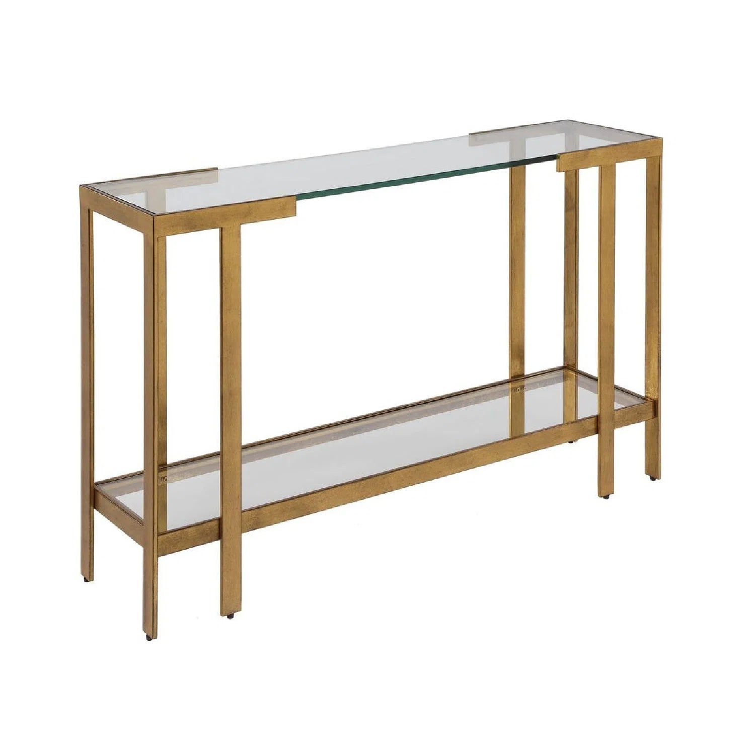 Luxury Gold Framed Glass Console Table Modern Italian Style for Villa