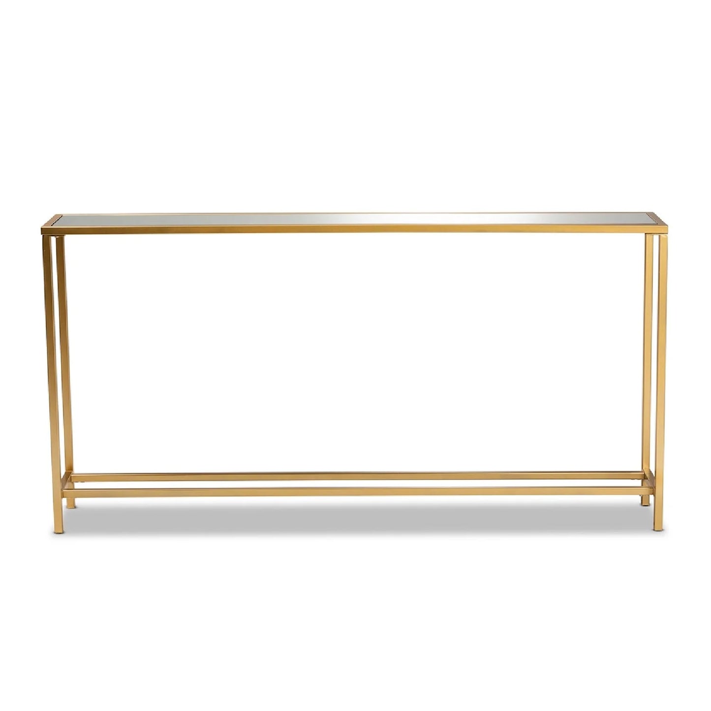 Luxury Gold Framed Glass Console Table Modern Italian Style for Villa