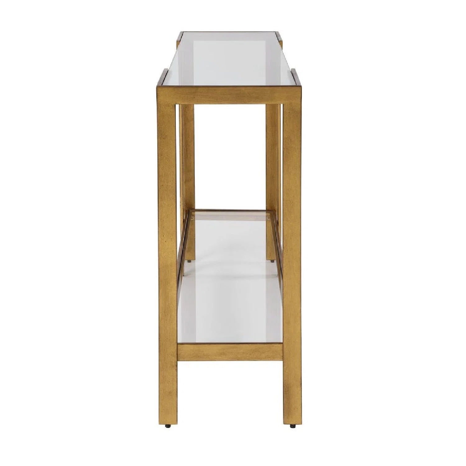 Luxury Gold Framed Glass Console Table Modern Italian Style for Villa