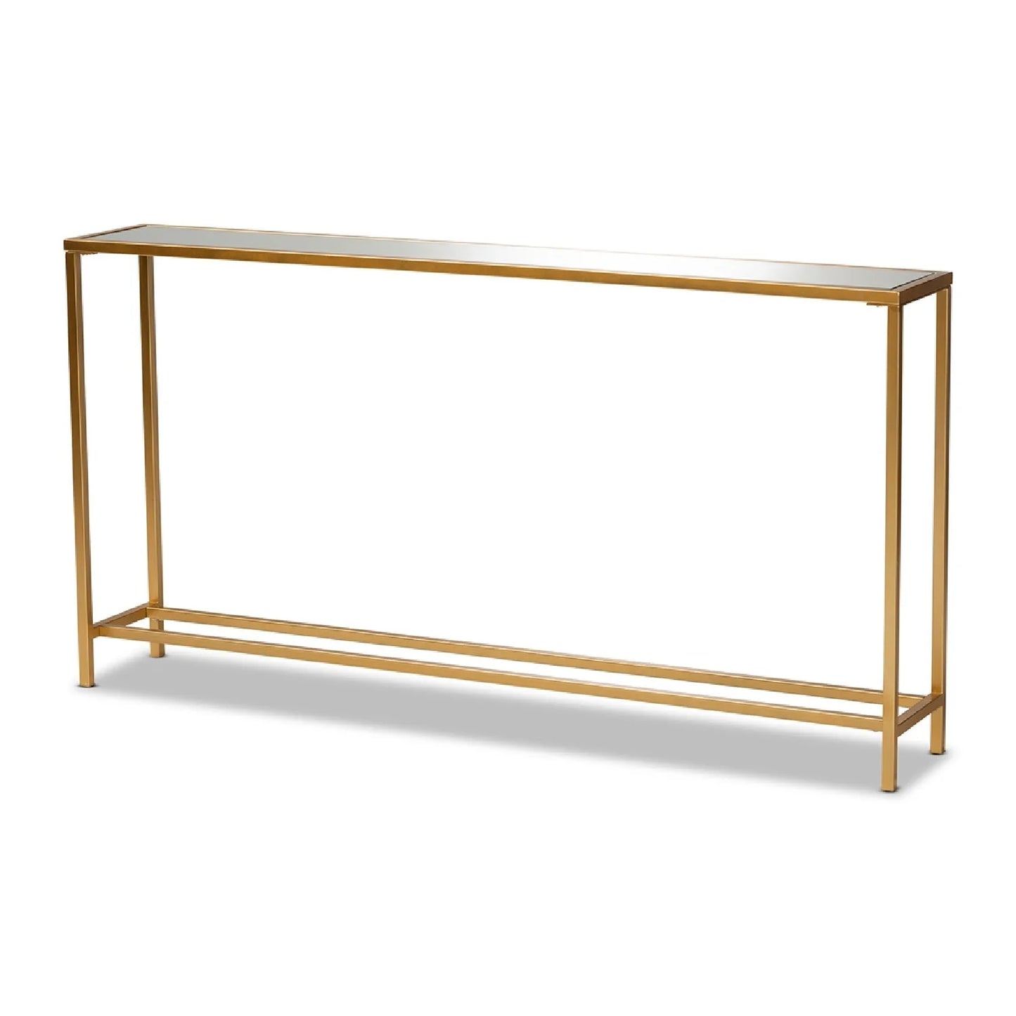 Luxury Gold Framed Glass Console Table Modern Italian Style for Villa