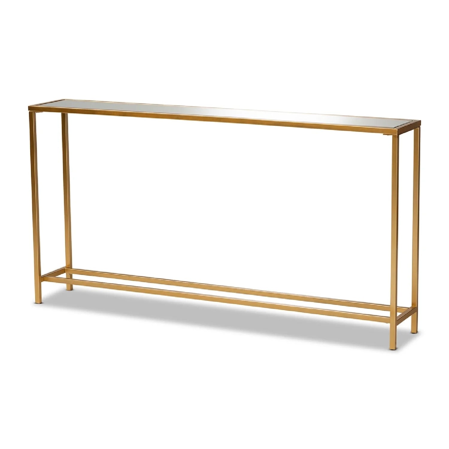 Luxury Gold Framed Glass Console Table Modern Italian Style for Villa