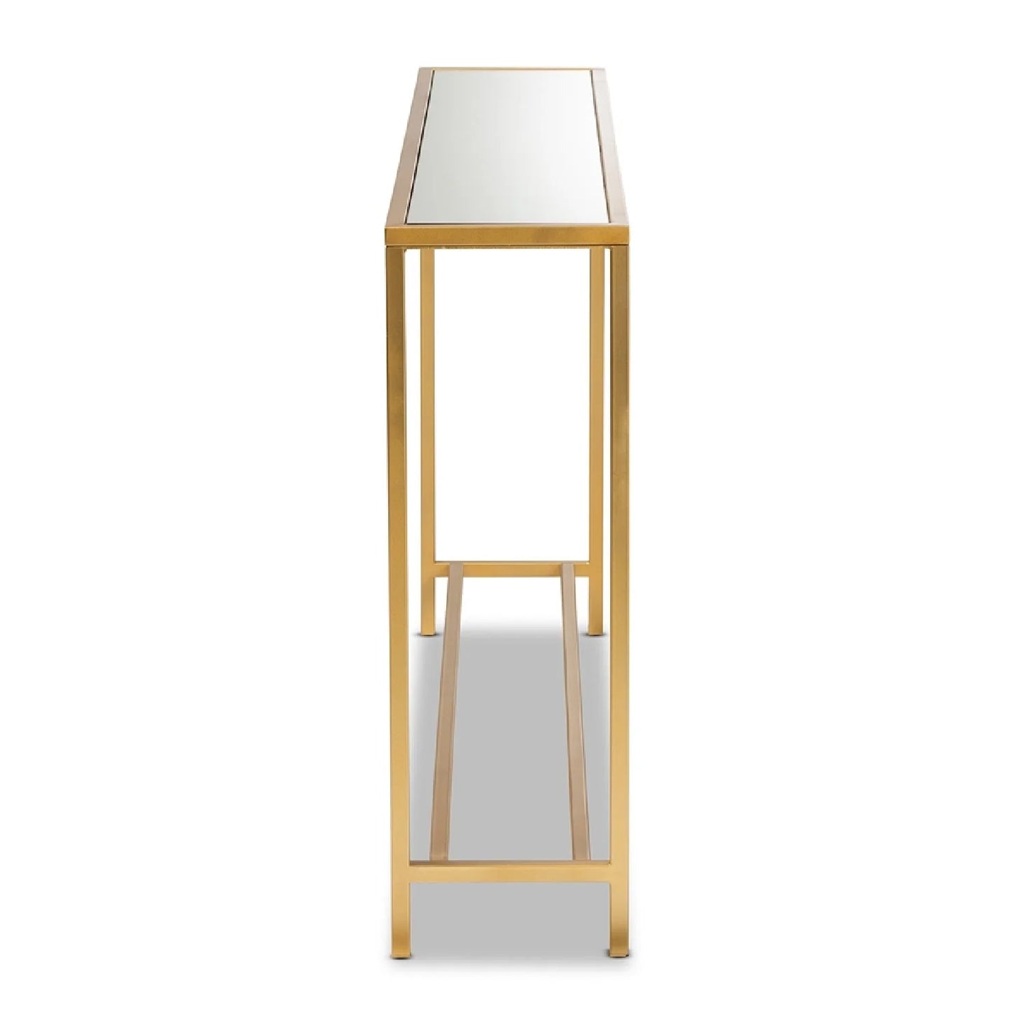 Luxury Gold Framed Glass Console Table Modern Italian Style for Villa