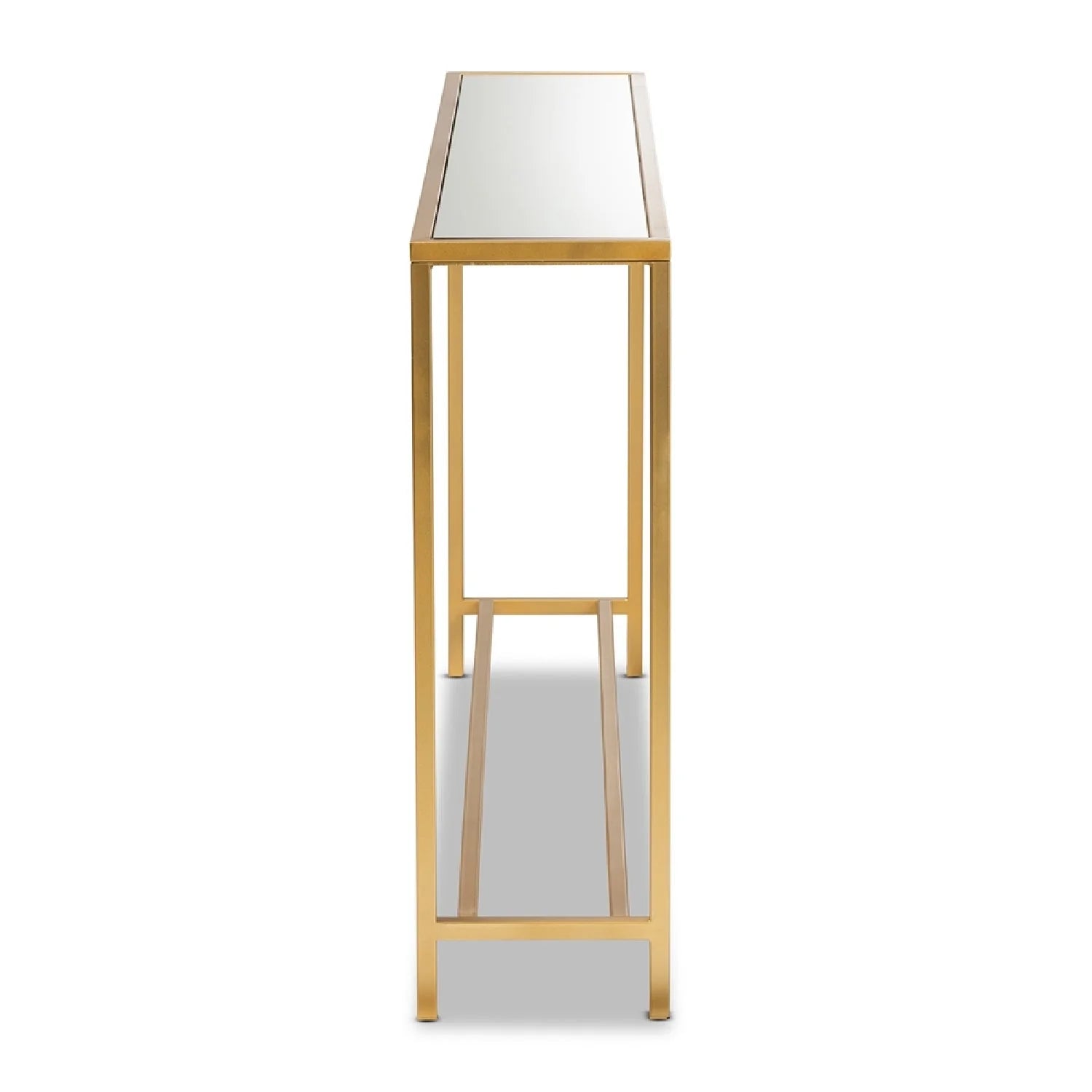 Luxury Gold Framed Glass Console Table Modern Italian Style for Villa
