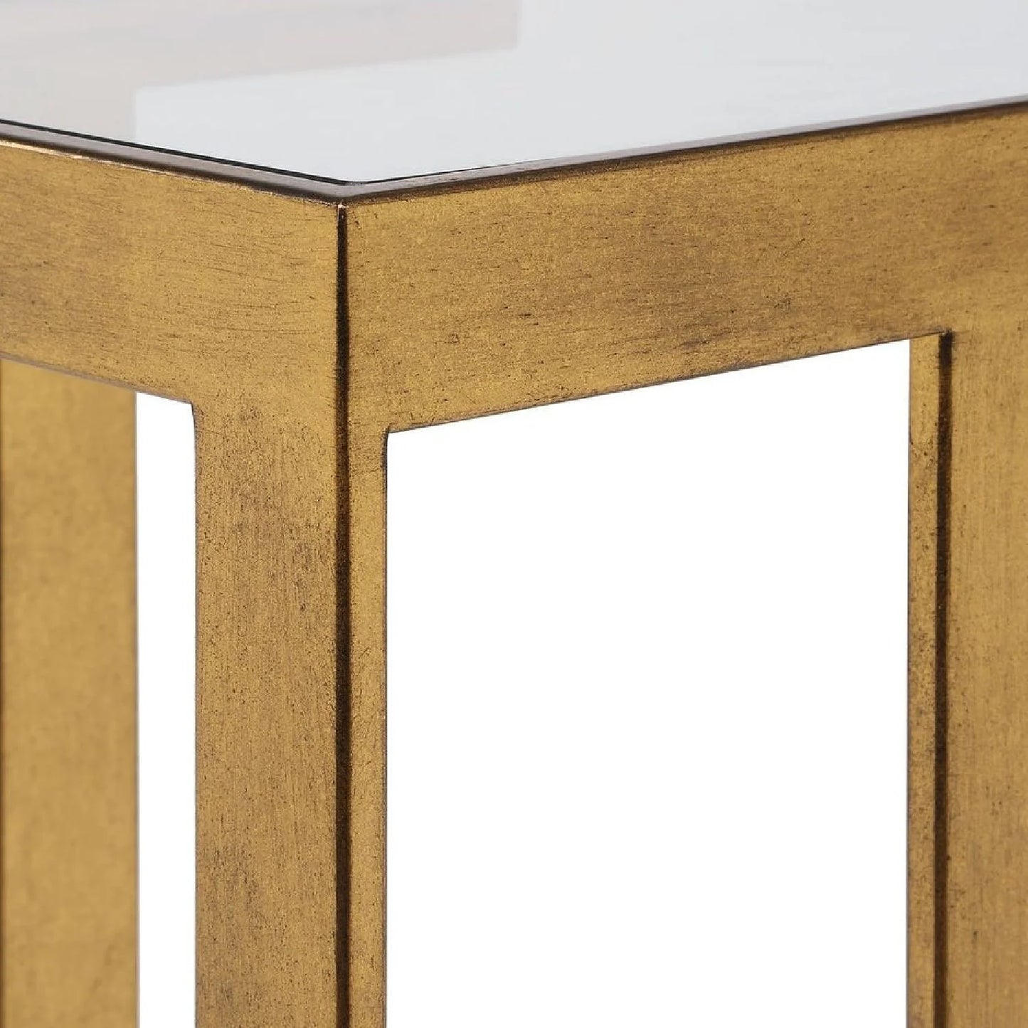 Luxury Gold Framed Glass Console Table Modern Italian Style for Villa