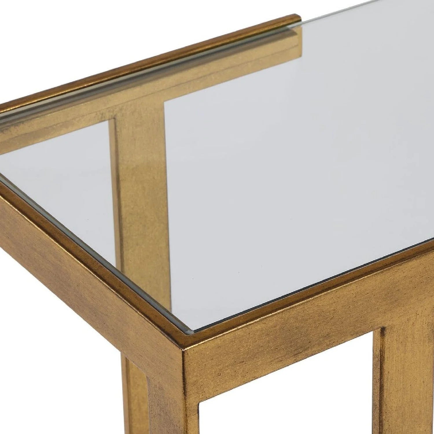 Luxury Gold Framed Glass Console Table Modern Italian Style for Villa