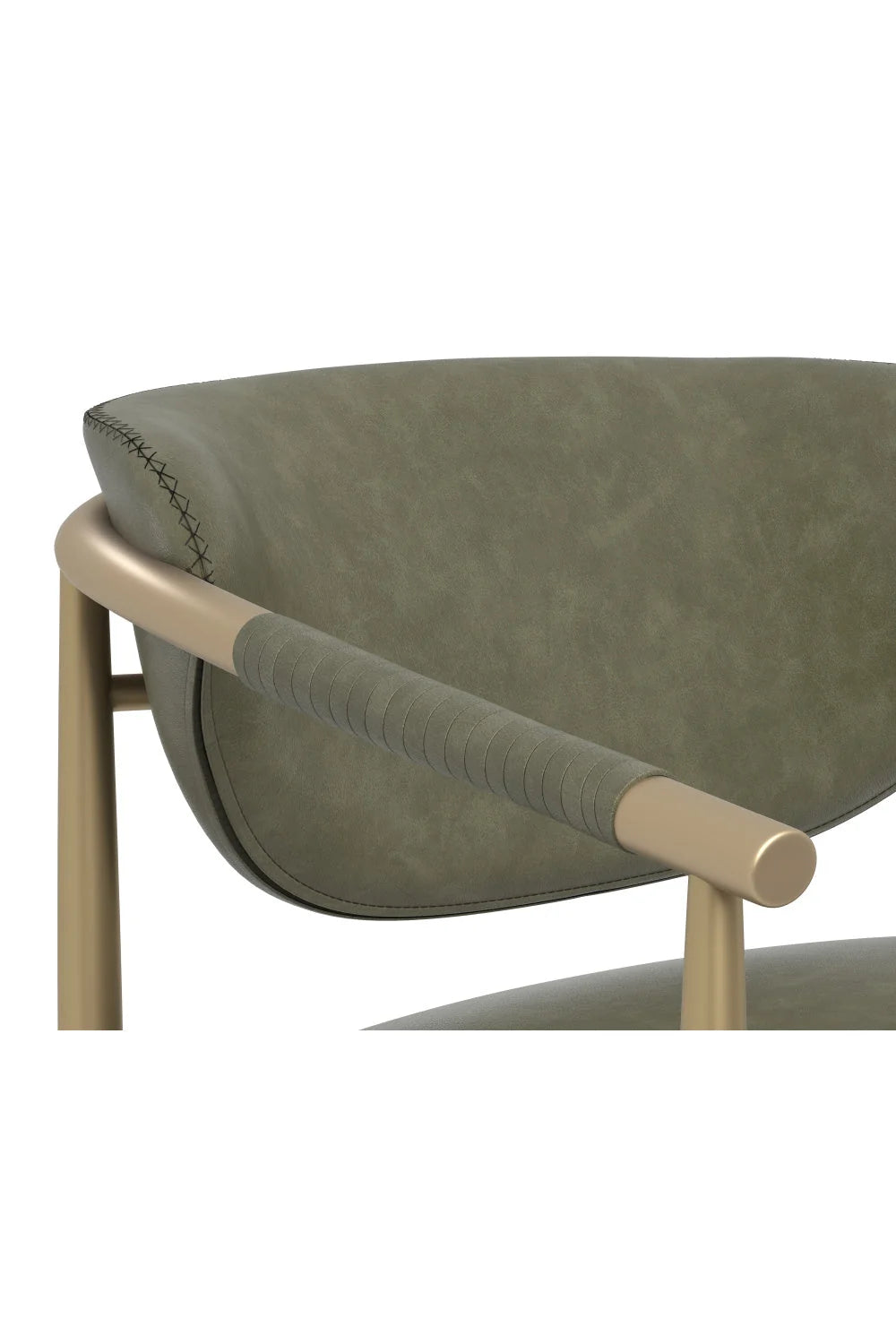 Luxury Gold Framed Leather Lounge Chair European Style for Villa
