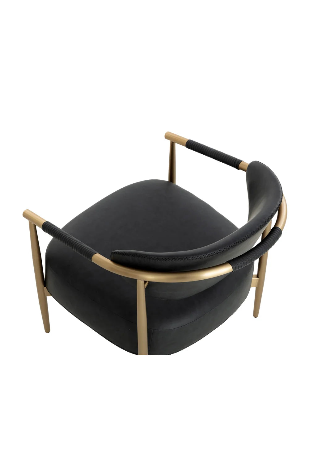 Luxury Gold Framed Leather Lounge Chair European Style for Villa