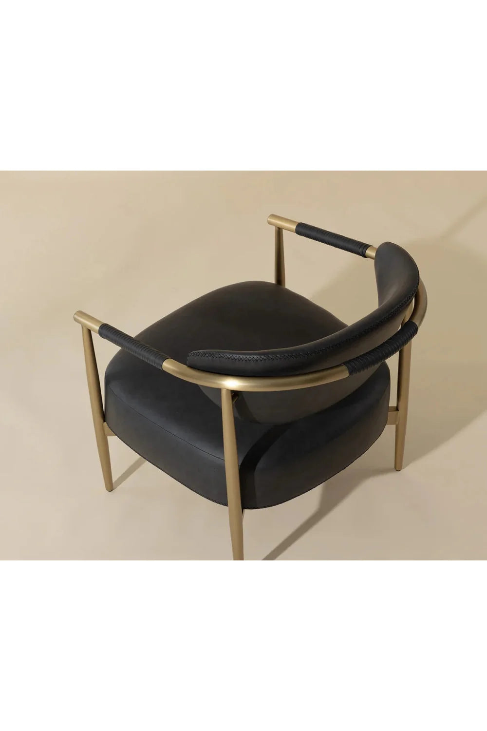Luxury Gold Framed Leather Lounge Chair European Style for Villa