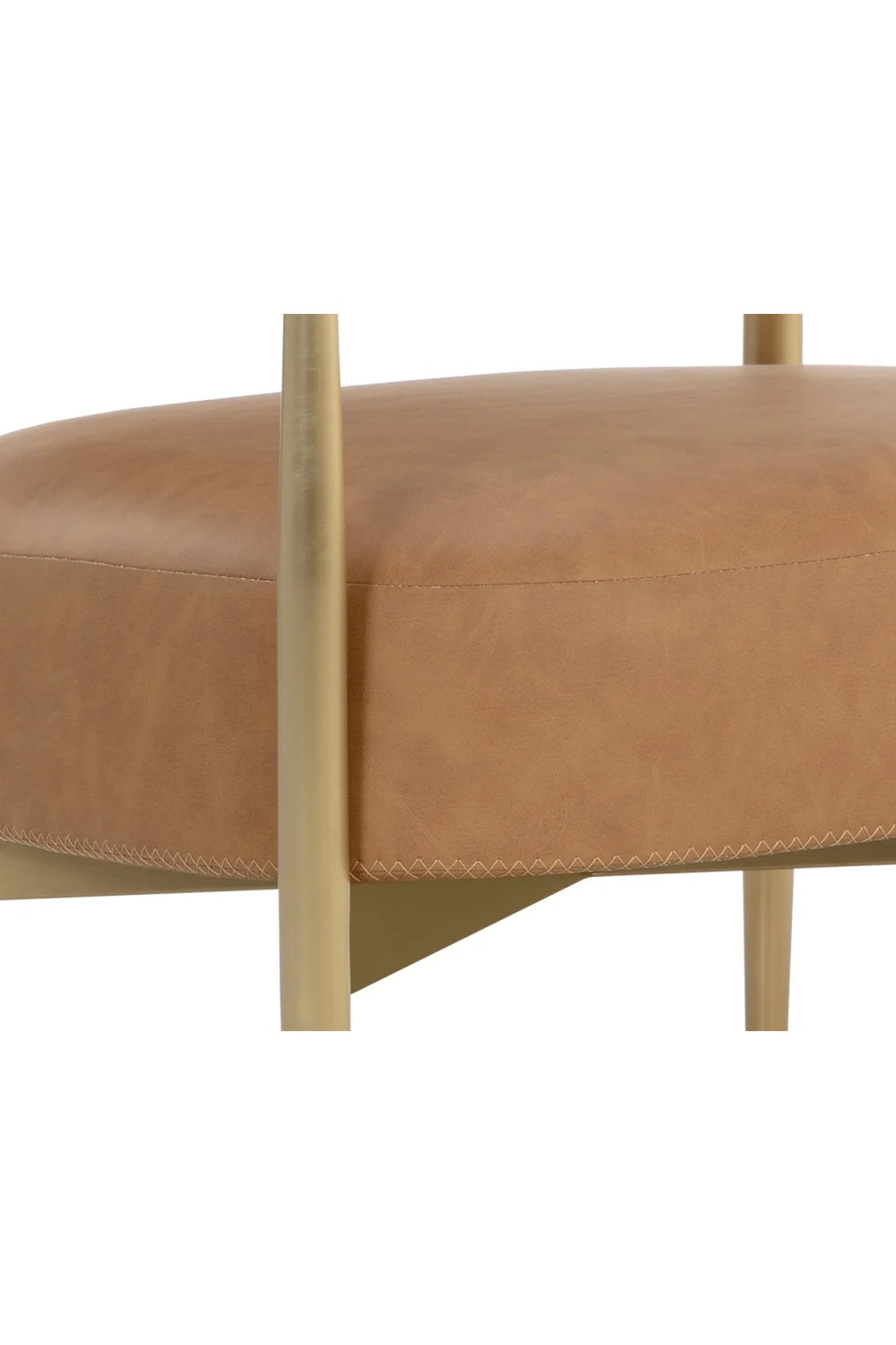 Luxury Gold Framed Leather Lounge Chair European Style for Villa