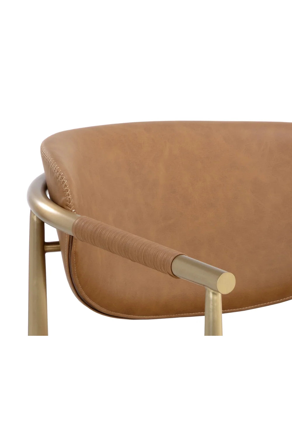 Luxury Gold Framed Leather Lounge Chair European Style for Villa