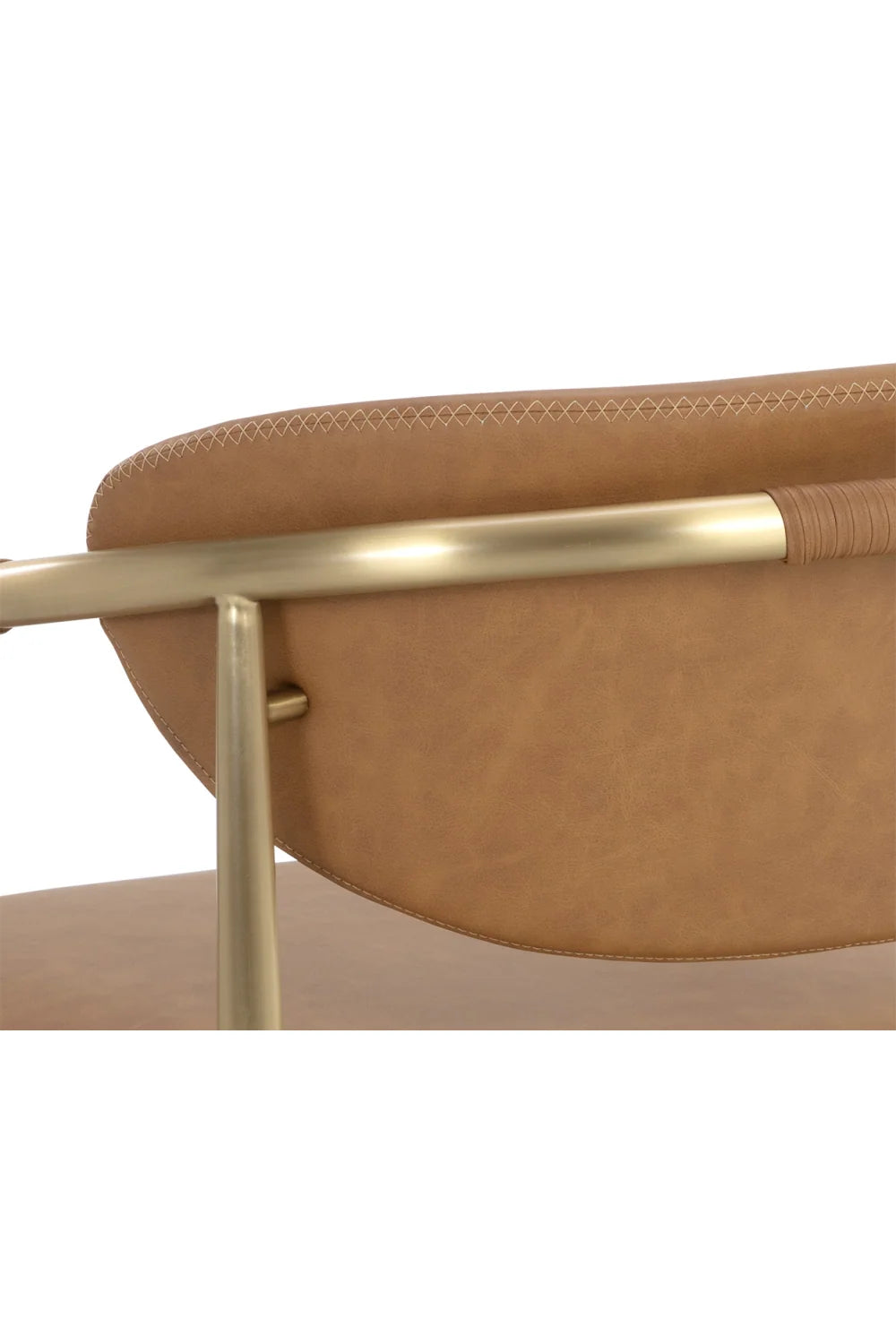 Luxury Gold Framed Leather Lounge Chair European Style for Villa