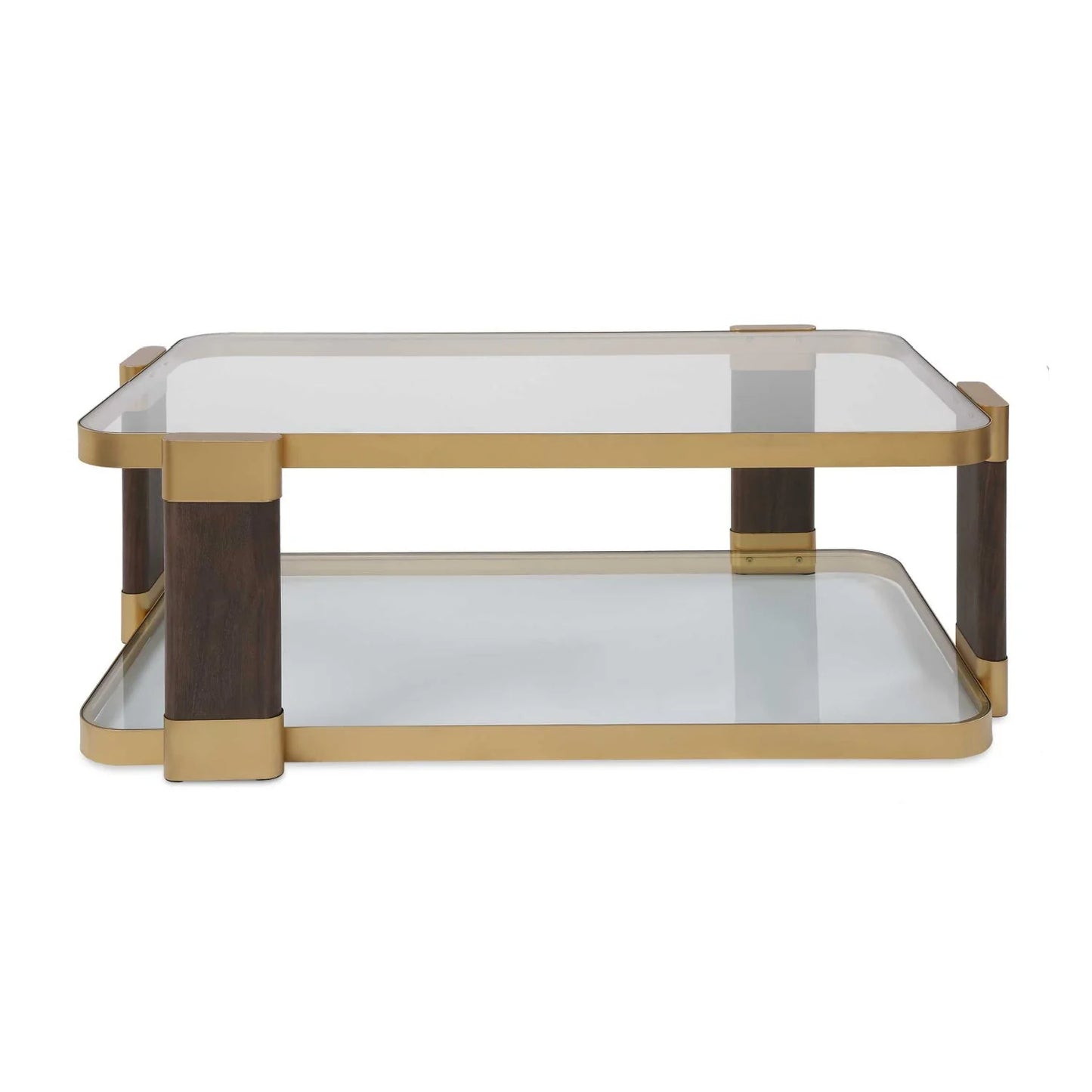Luxury Gold Framed Rectangular Coffee Table Modern Italian Style for Villa