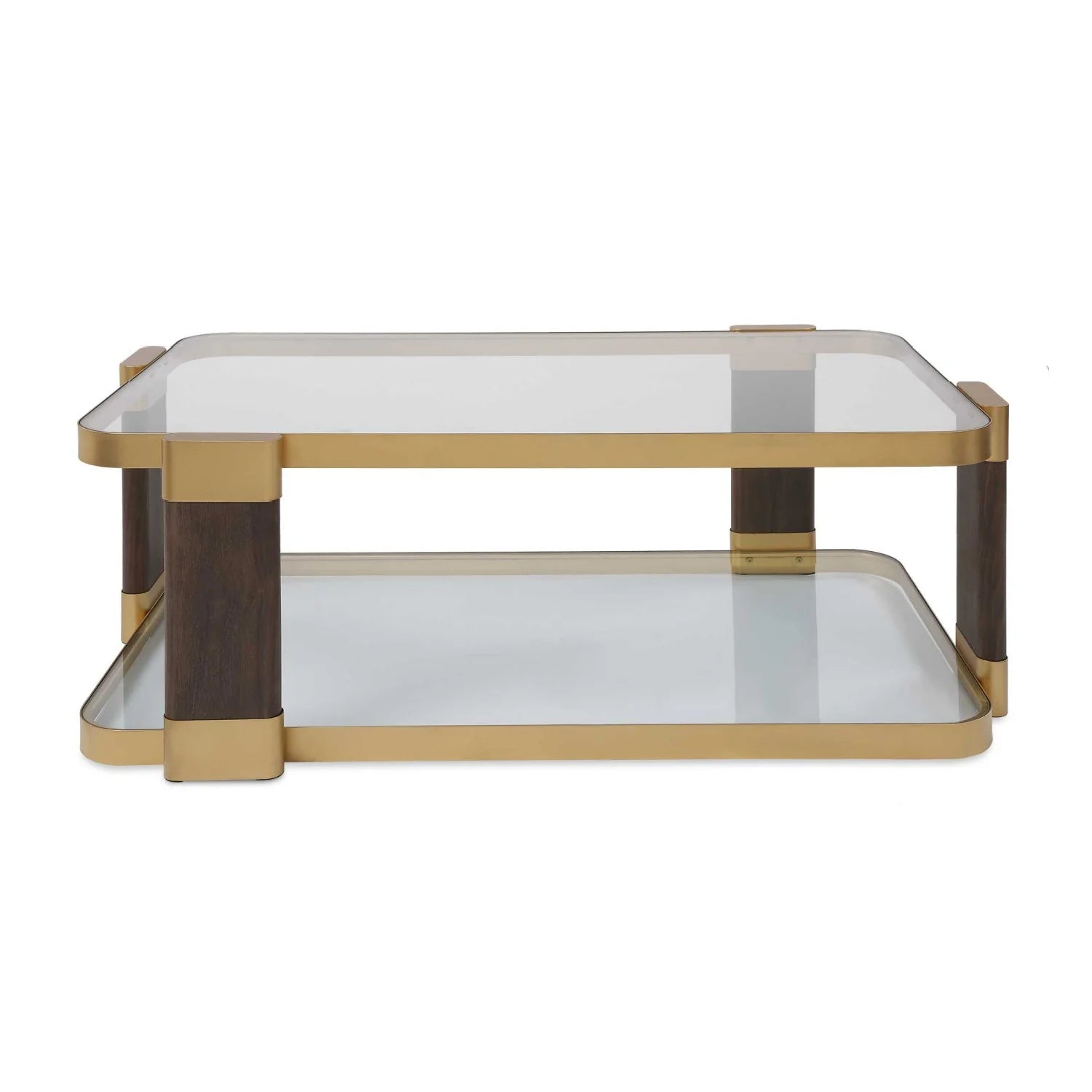 Luxury Gold Framed Rectangular Coffee Table Modern Italian Style for Villa