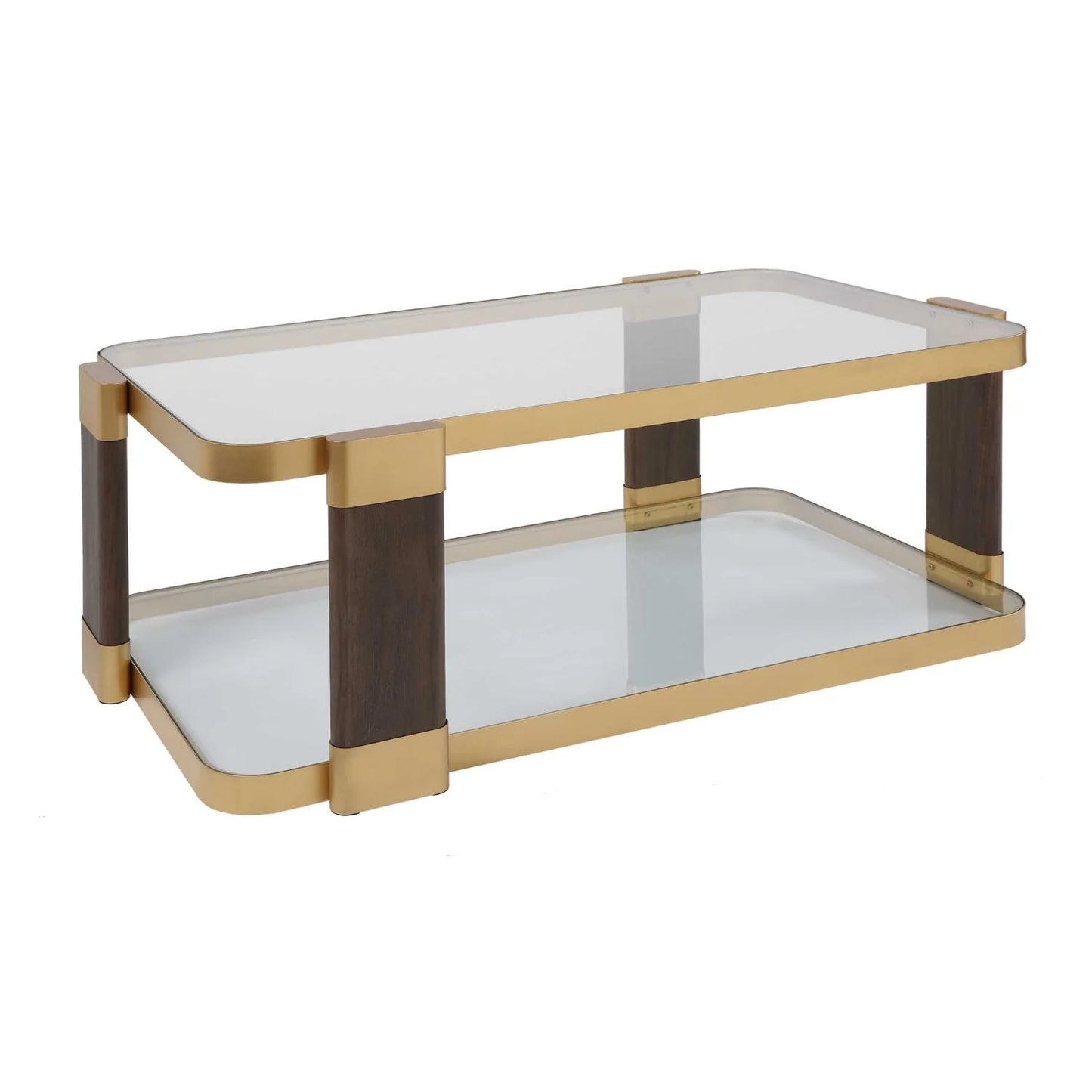 Luxury Gold Framed Rectangular Coffee Table Modern Italian Style for Villa
