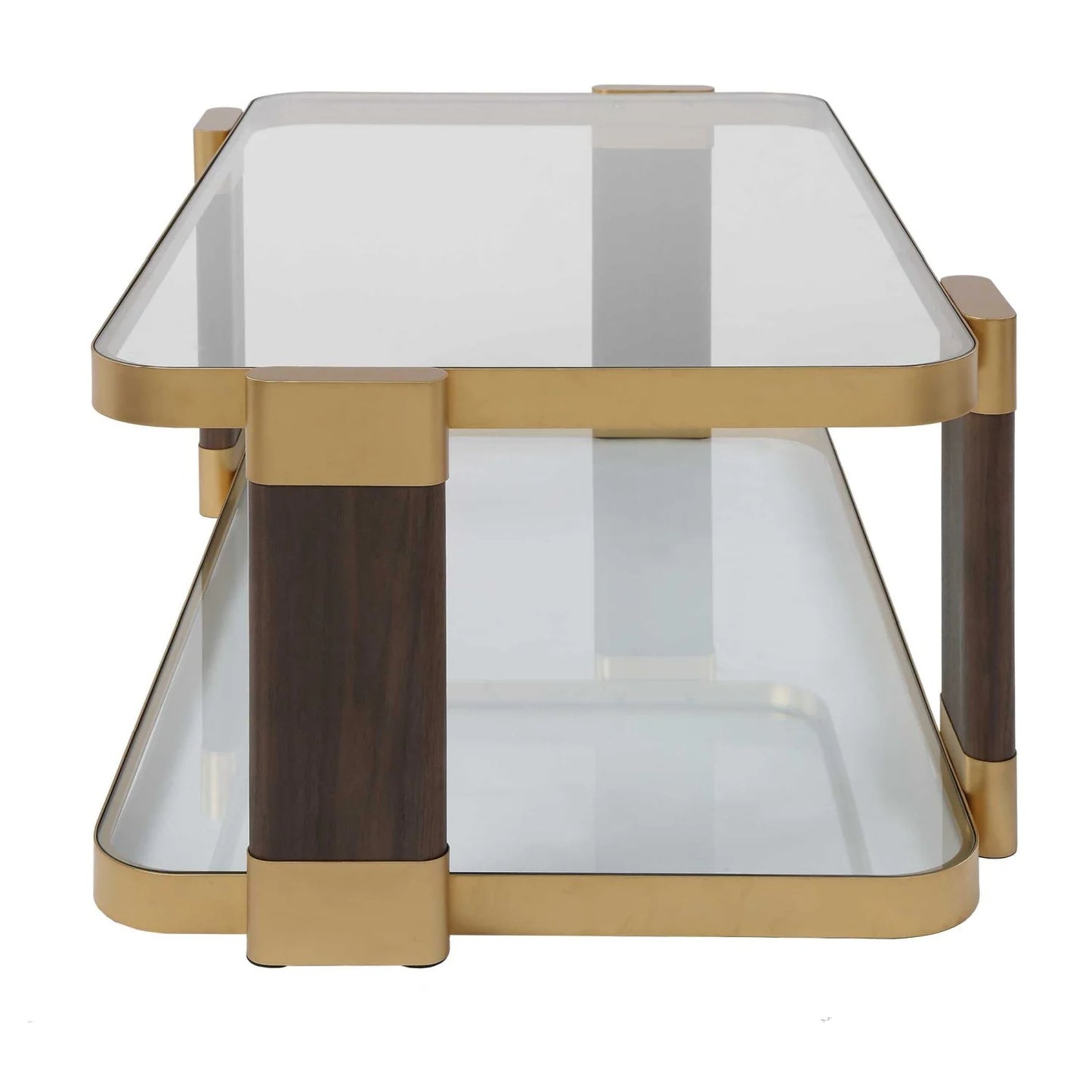 Luxury Gold Framed Rectangular Coffee Table Modern Italian Style for Villa