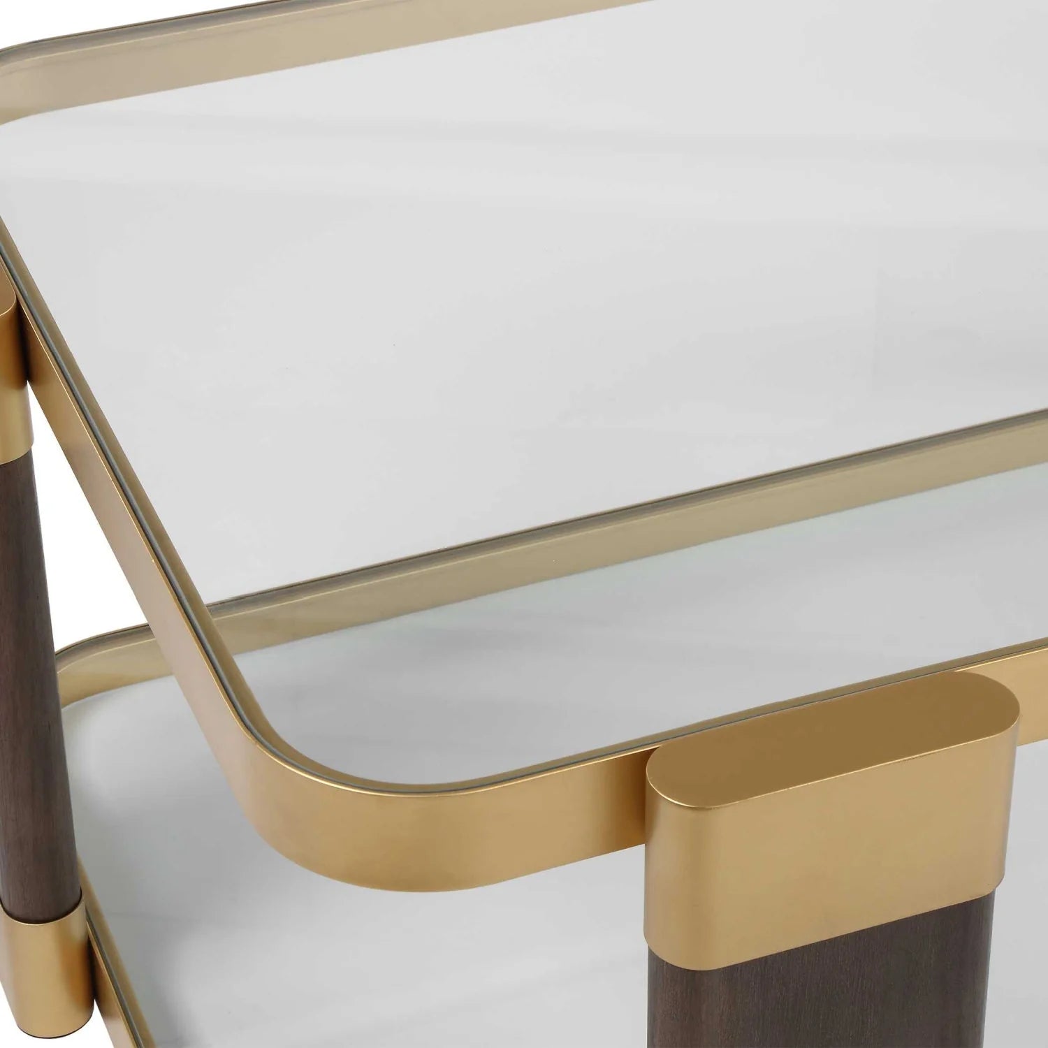 Luxury Gold Framed Rectangular Coffee Table Modern Italian Style for Villa