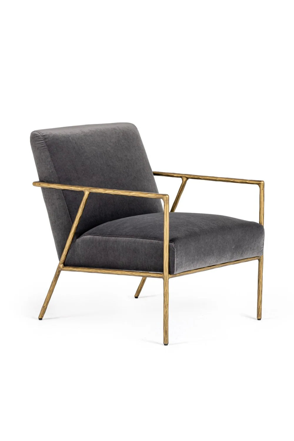 Luxury Gold Framed Velvet Accent Chair European Style for Villa