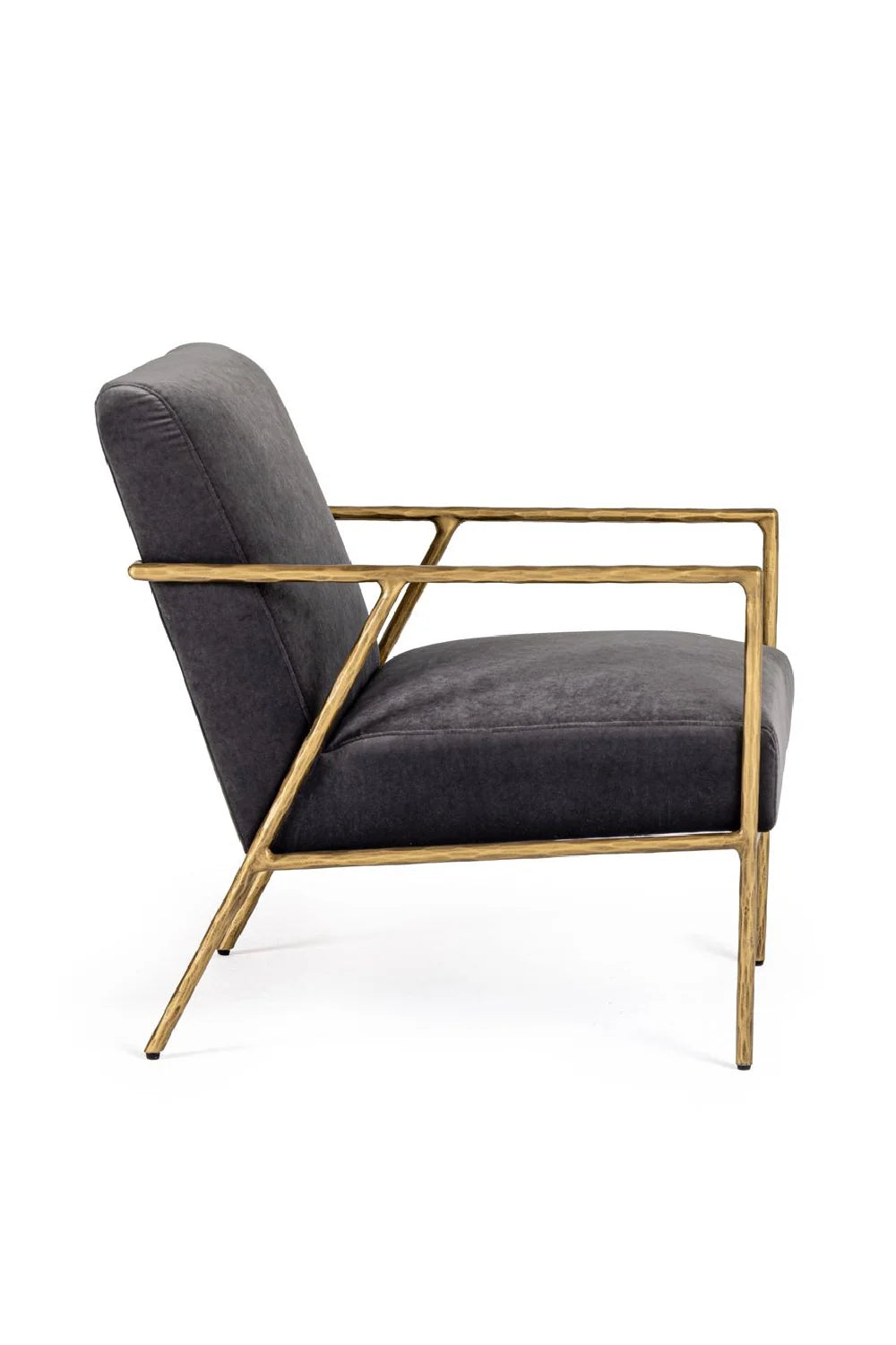 Luxury Gold Framed Velvet Accent Chair European Style for Villa