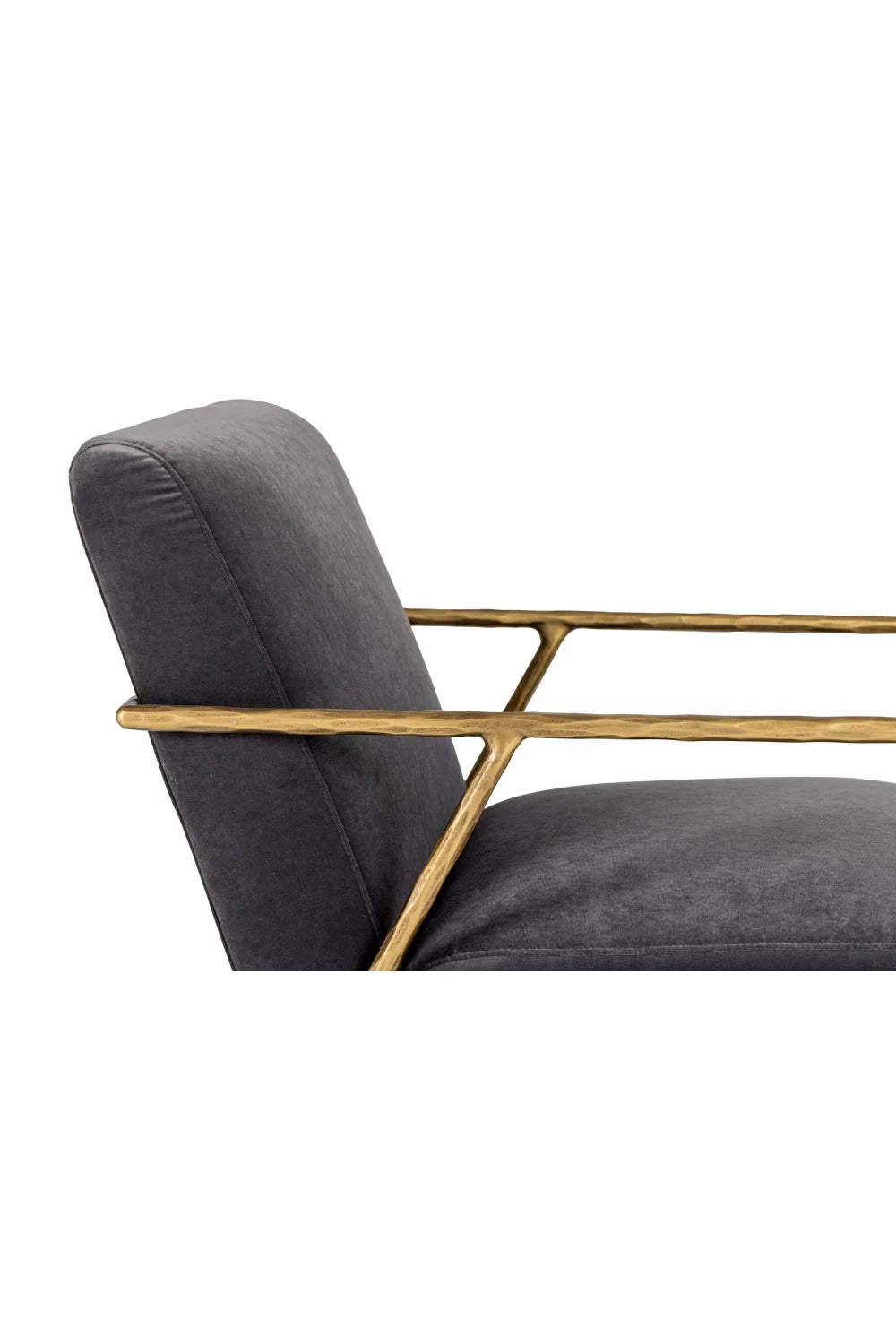 Luxury Gold Framed Velvet Accent Chair European Style for Villa