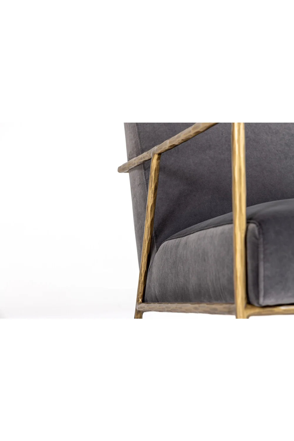 Luxury Gold Framed Velvet Accent Chair European Style for Villa