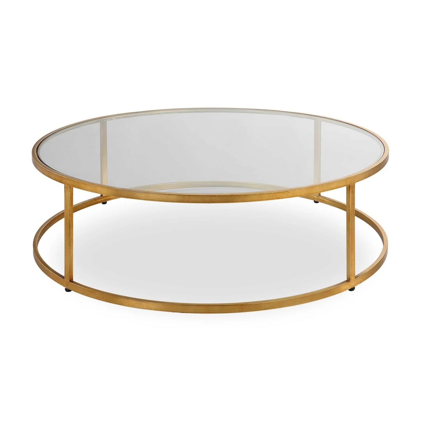 Luxury Gold Glass Coffee Table Modern Italian Style for Villa