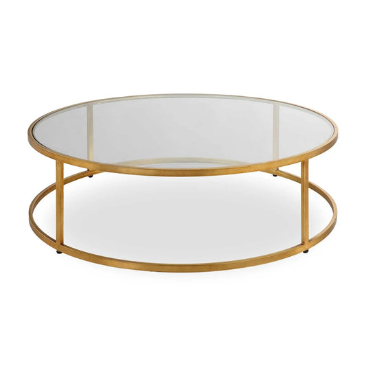 Luxury Gold Glass Coffee Table Modern Italian Style for Villa