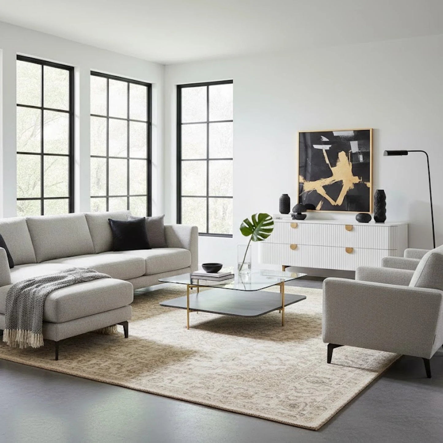 Luxury Gold Glass Coffee Table Modern Italian Style for Villa
