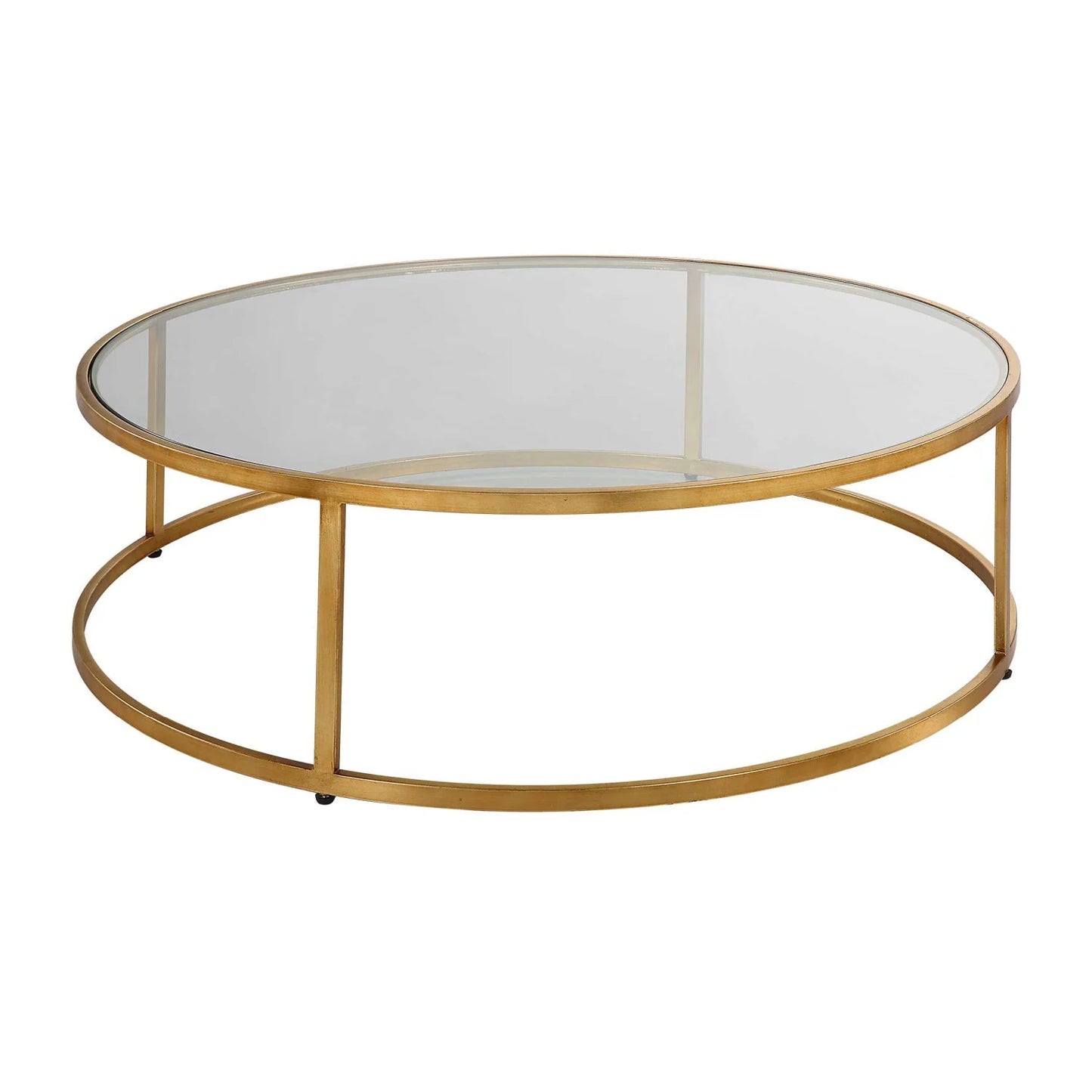 Luxury Gold Glass Coffee Table Modern Italian Style for Villa