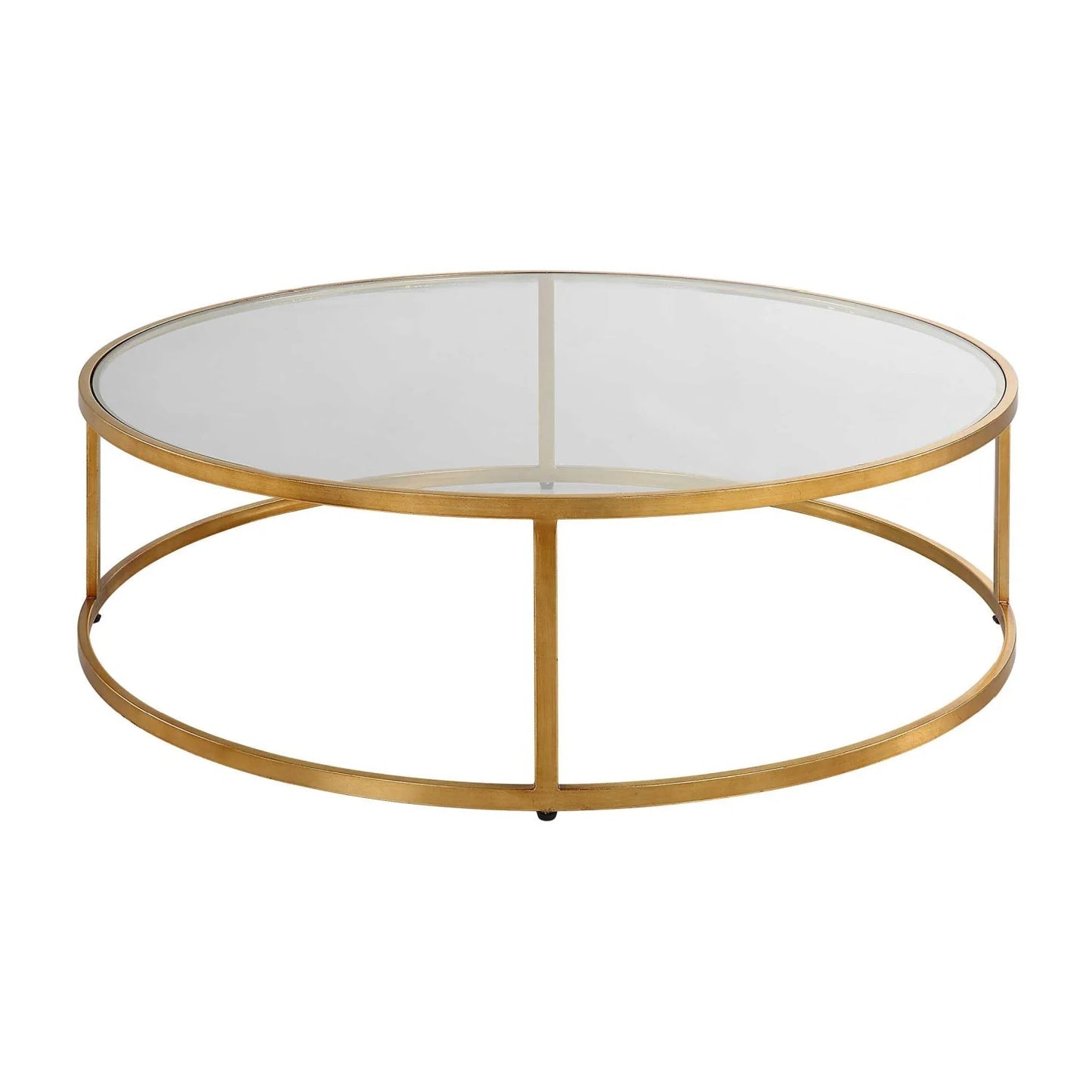 Luxury Gold Glass Coffee Table Modern Italian Style for Villa